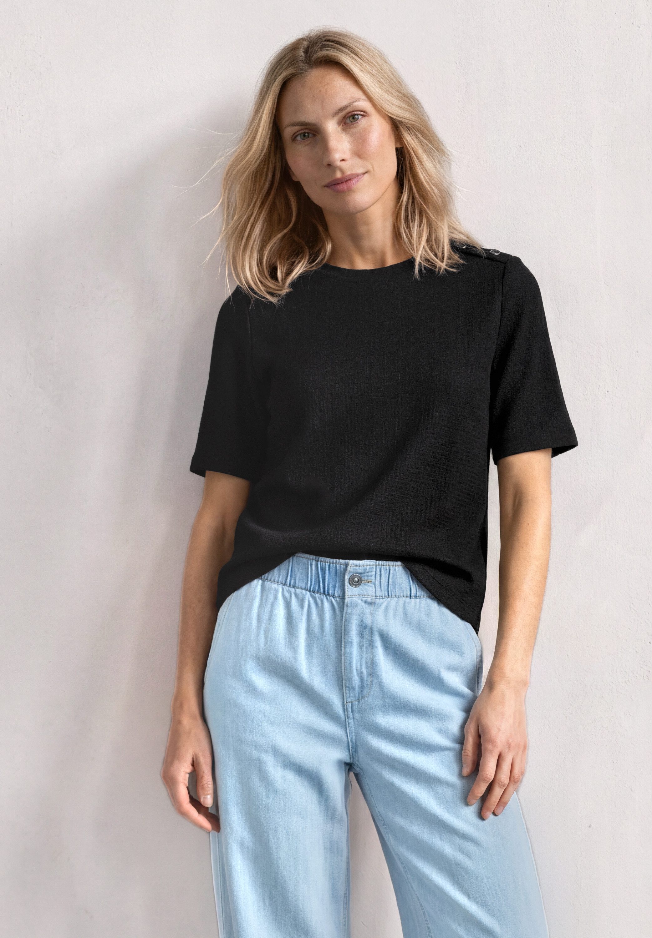 STREET ONE T-Shirt mit Strukturmix