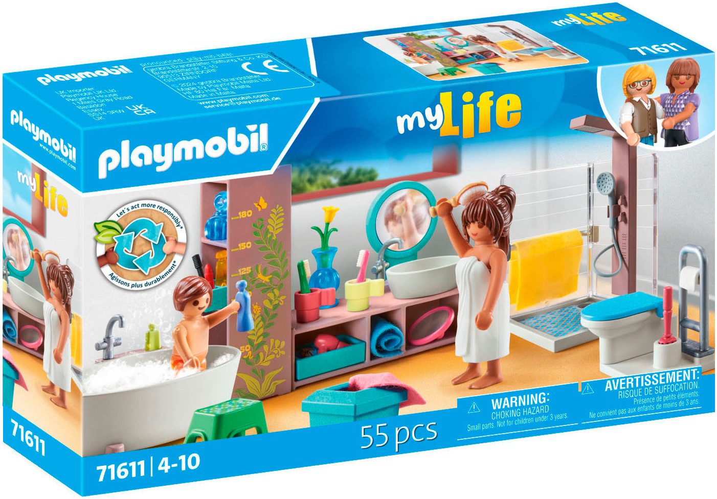 Playmobil® Badezimmer (71611), myLife Konstruktions-Spielset, (55 St), Made günstig online kaufen
