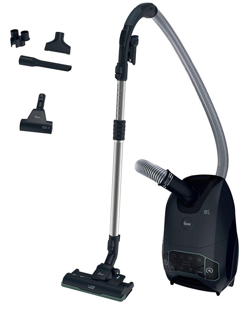 Hoover Bodenstaubsauger HE721PAF 011, 850 W, EPA-Staubbeutel, Mini-Turbodüsefür Tierhaare, Universalbodendüse