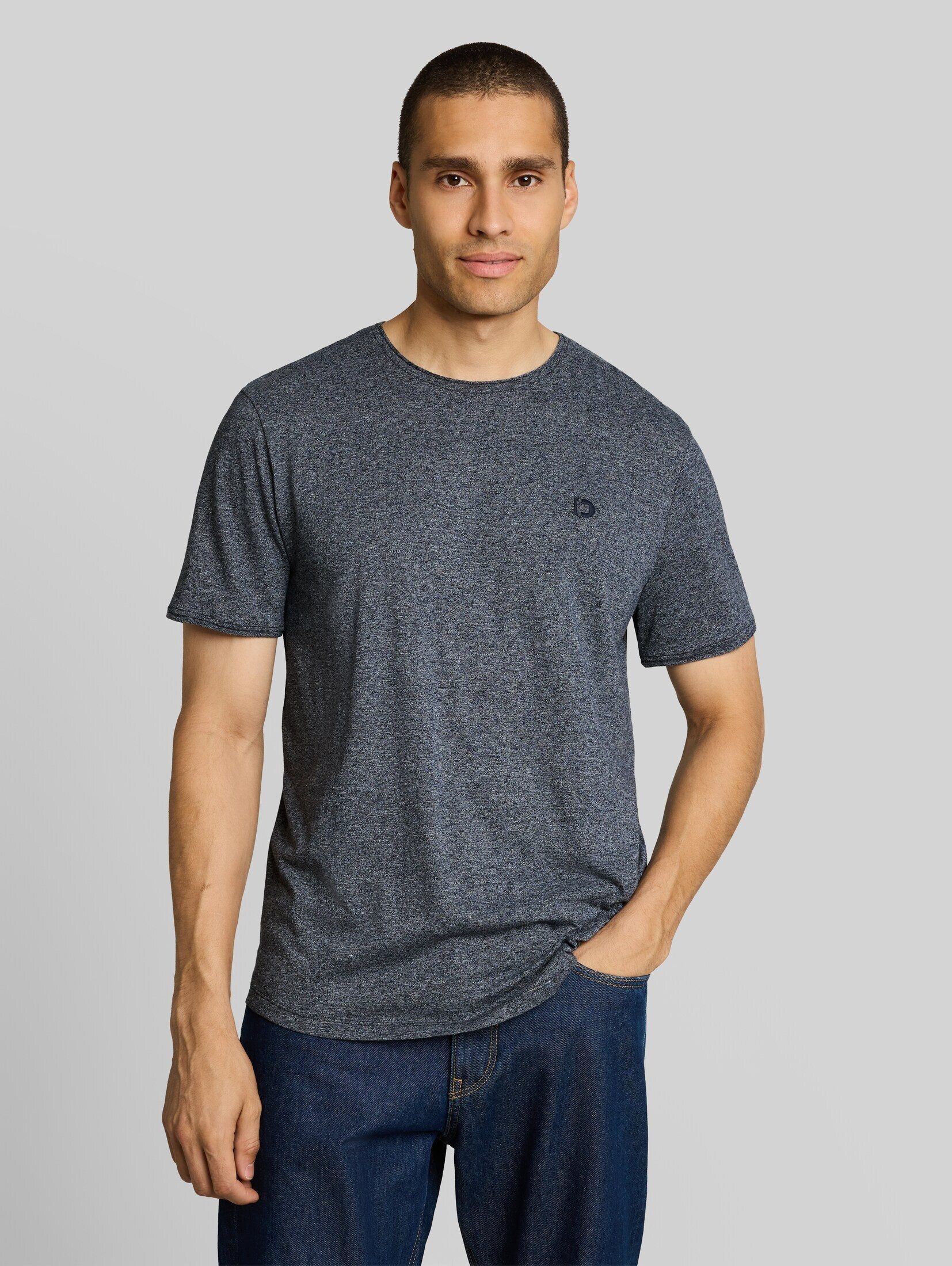 TOM TAILOR Denim T-Shirt T-Shirt (im Einserpack) T-Shirt in Melange Optik