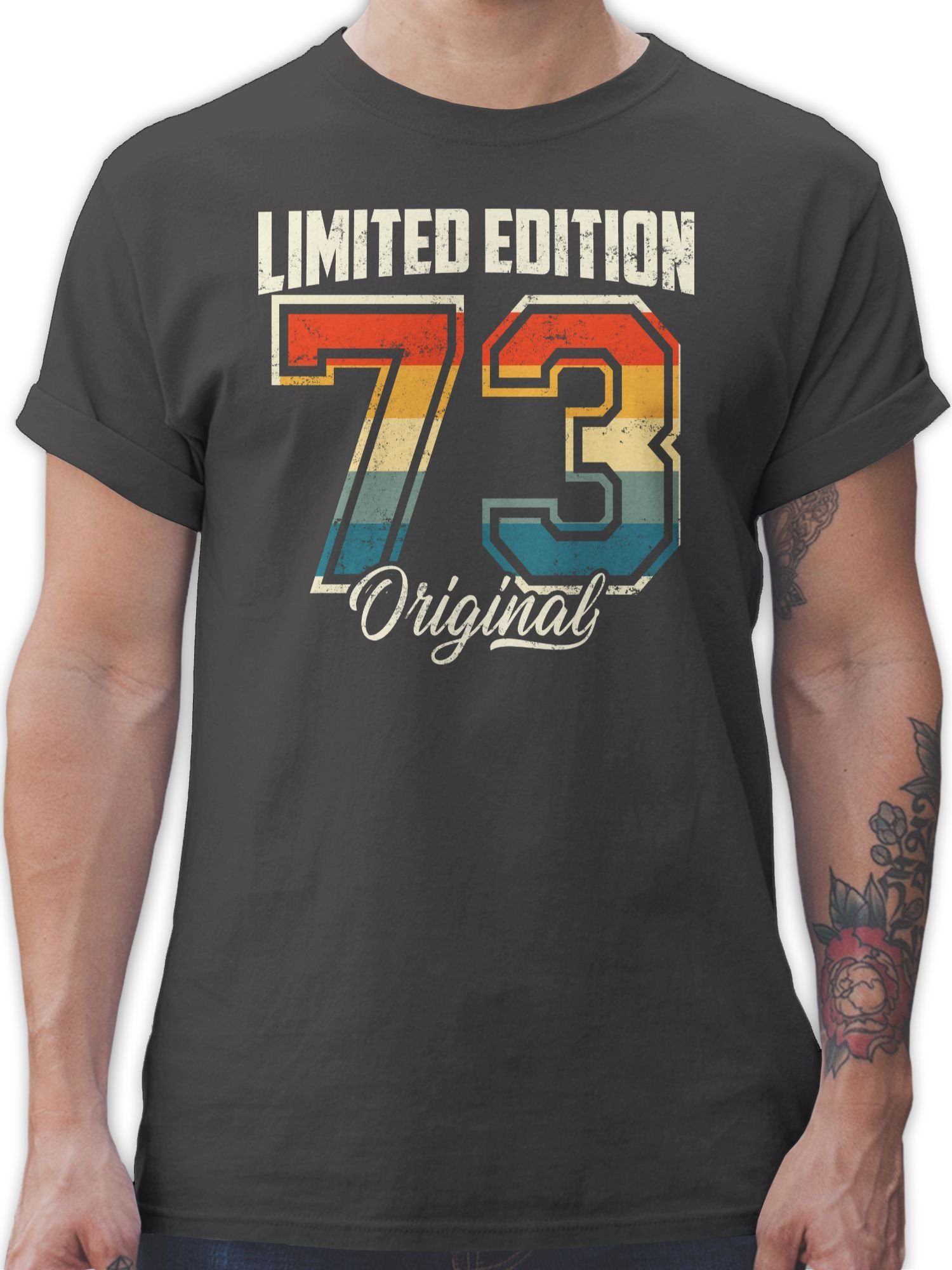 Shirtracer T-Shirt Limited Edition 1973 Original 50. Geburtstag 01 Dunkelgrau