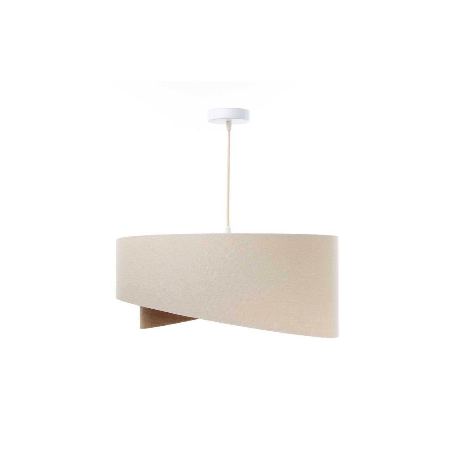 Licht-Erlebnisse Pendelleuchte RIVAS, ohne Leuchtmittel, Weiß Creme Beige E27 Ø 50 cm Stoff Metall Modern Wohnzimmer