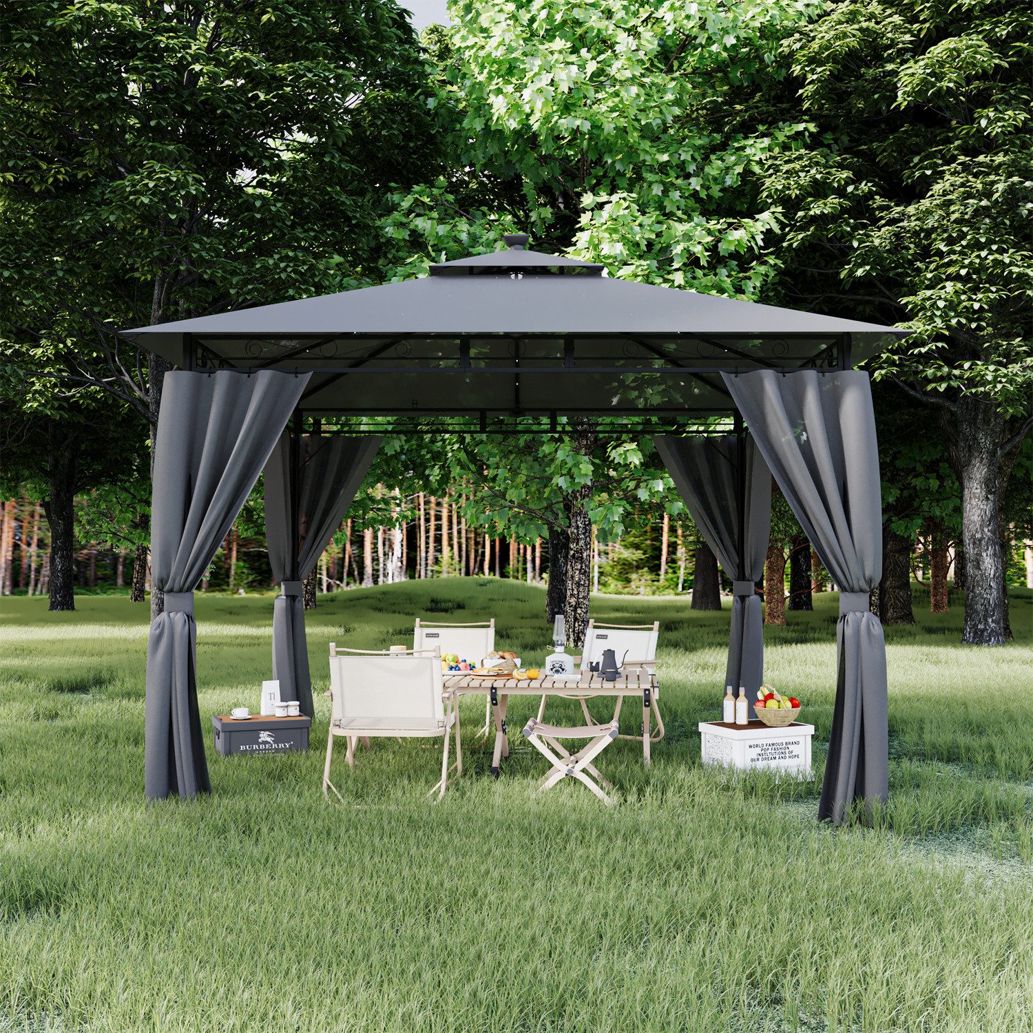 HOMALL Pavillon wetterfestes Gartenpartyzelt mit 4 günstig online kaufen