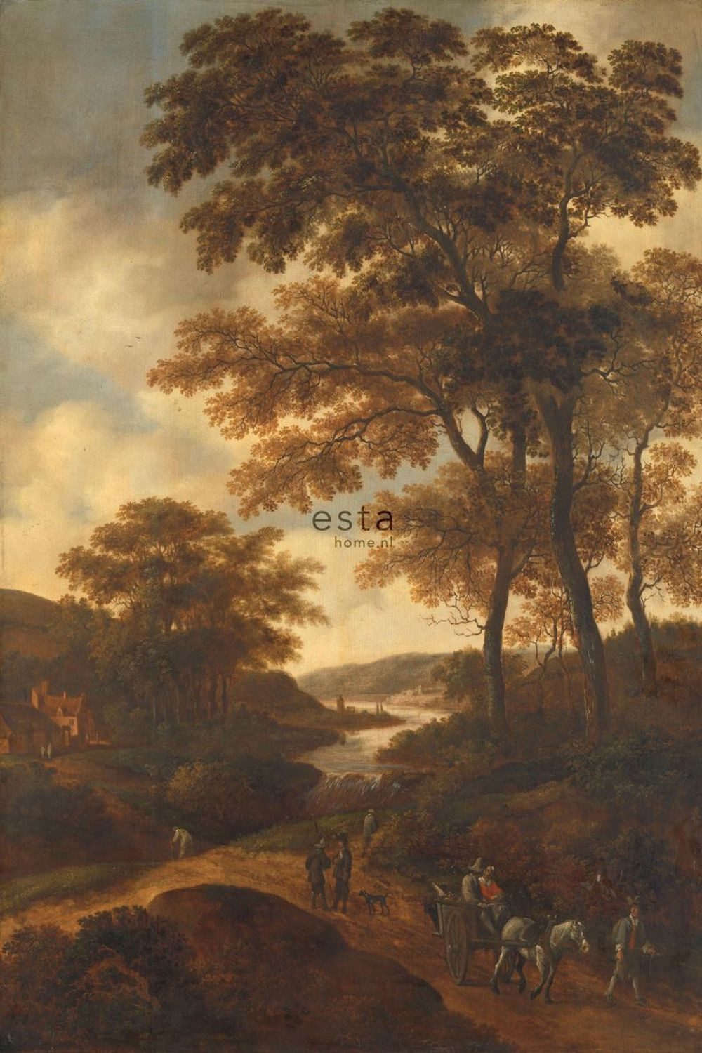 ESTAhome Fototapete bewaldete Landschaft