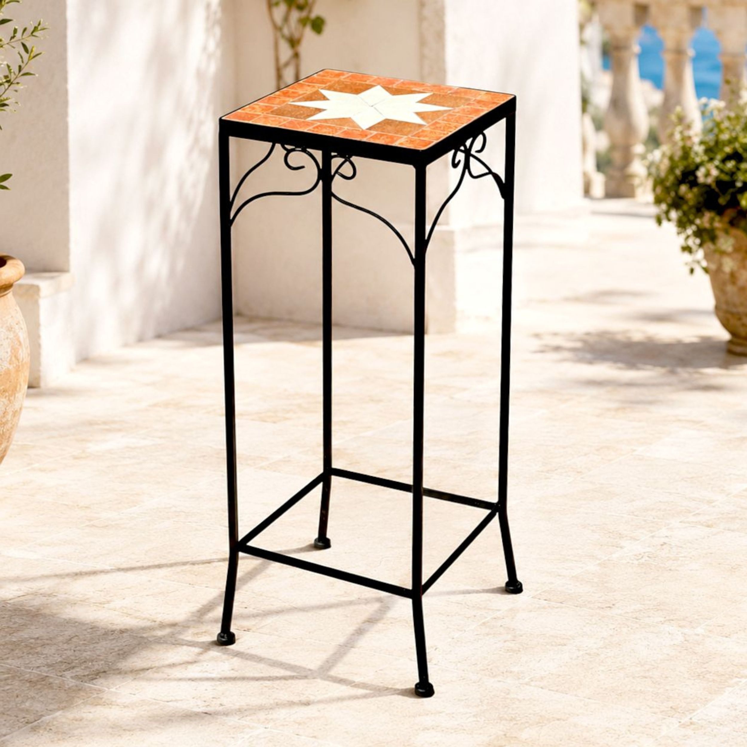 DanDiBo Blumenhocker Mosaik Eckig 12012 L Pflanzenständer für Draußen Blumenhocker
