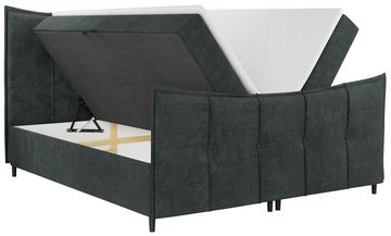 MKS MÖBEL Boxspringbett BERNATE LUX, Doppelbett mit Multipocket-Matratze - Modern Bett