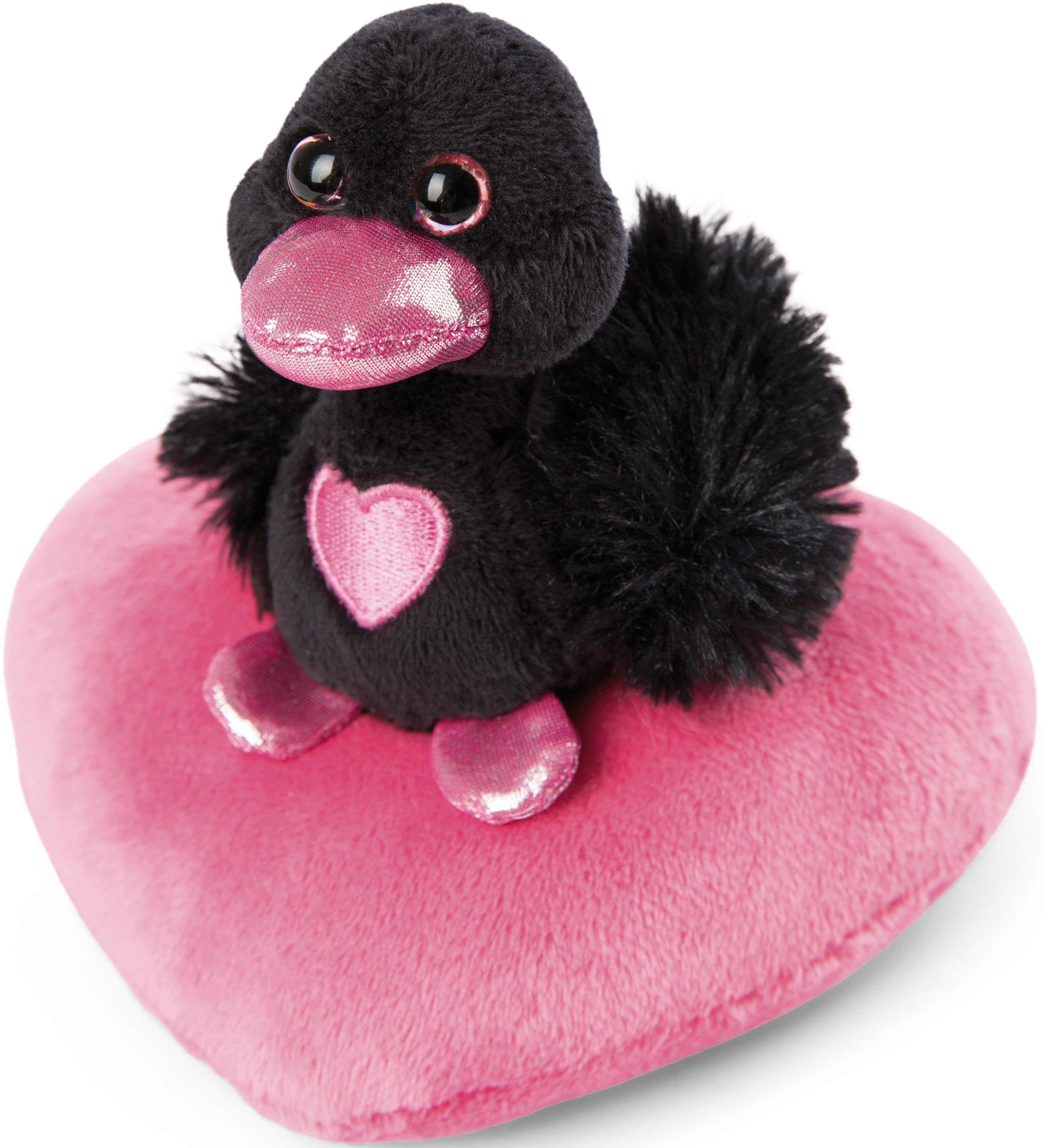 Nici Kuscheltier Love Classic, Schwan schwarz auf Herz, 10 cm