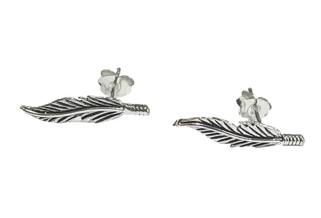 Westernlifestyle Paar Ohrstecker Native Feder Ohrringe aus 925er Sterling Silber