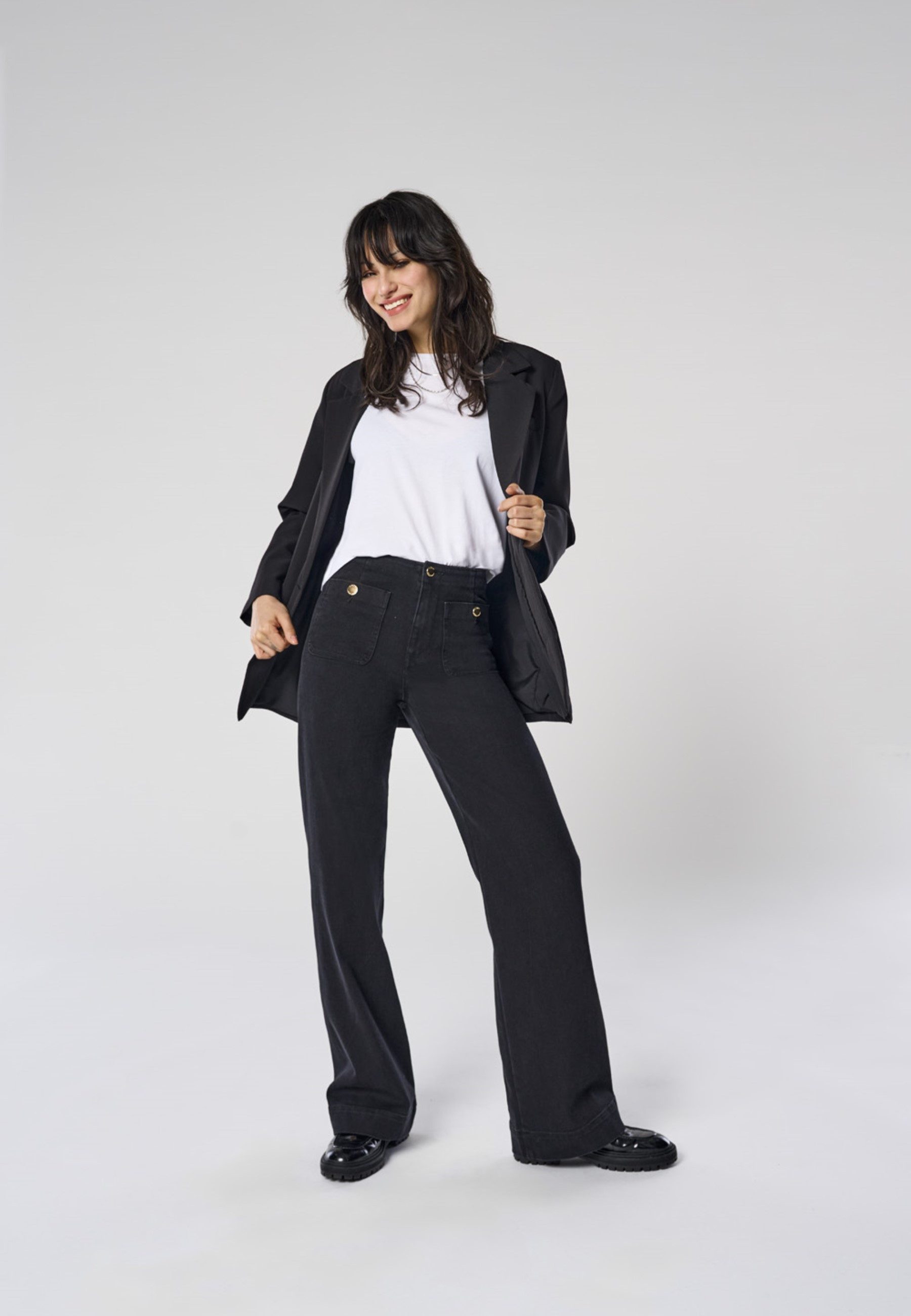 ONLY High-waist-Jeans ONLMADELINE HW WD POCKET DNM GUA554 NOOS Baumwollmisc günstig online kaufen