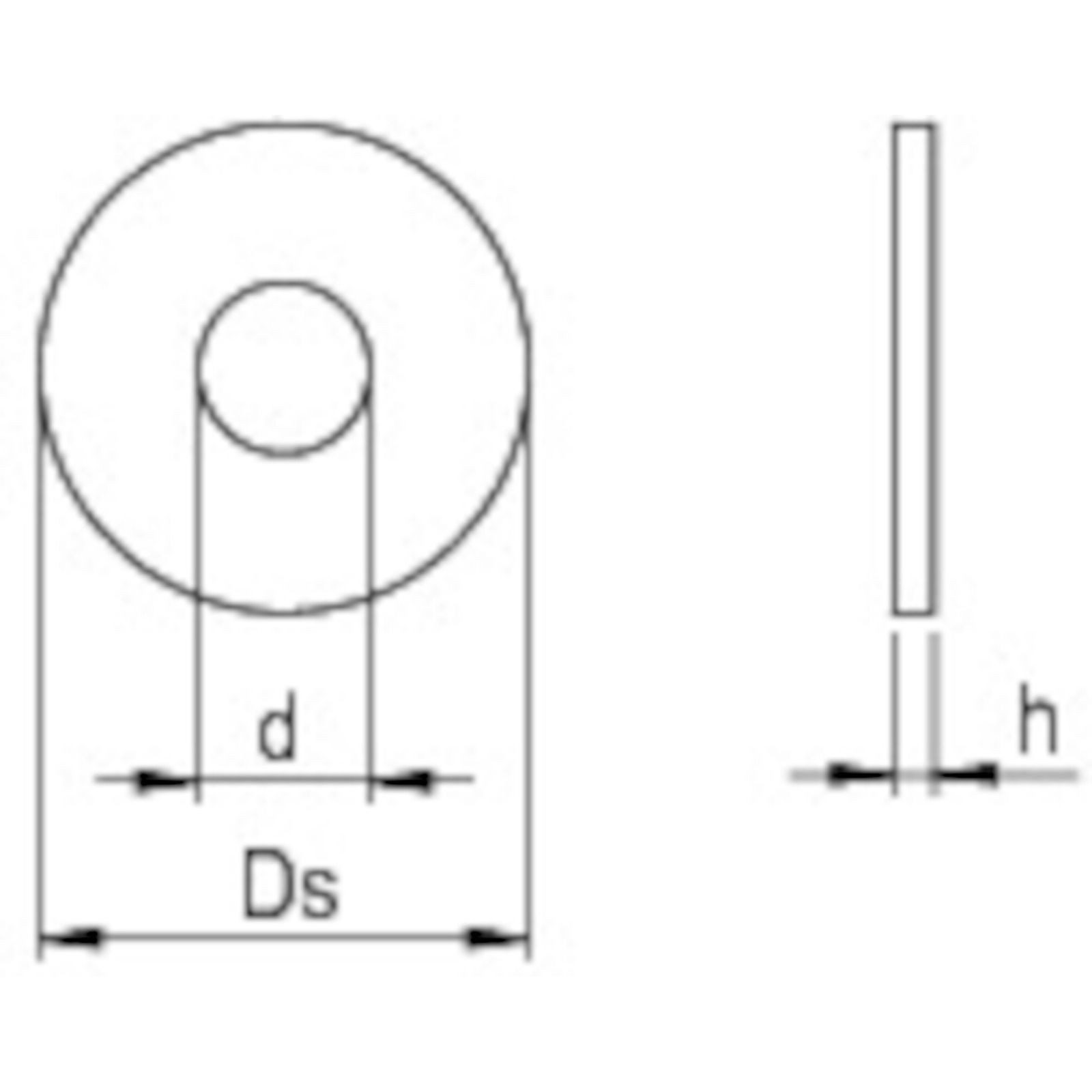 REISSER-Schraubentechnik GmbH Unterlegscheibe Karosseriescheiben 6,4x30 mm verzinkt 100 Stück
