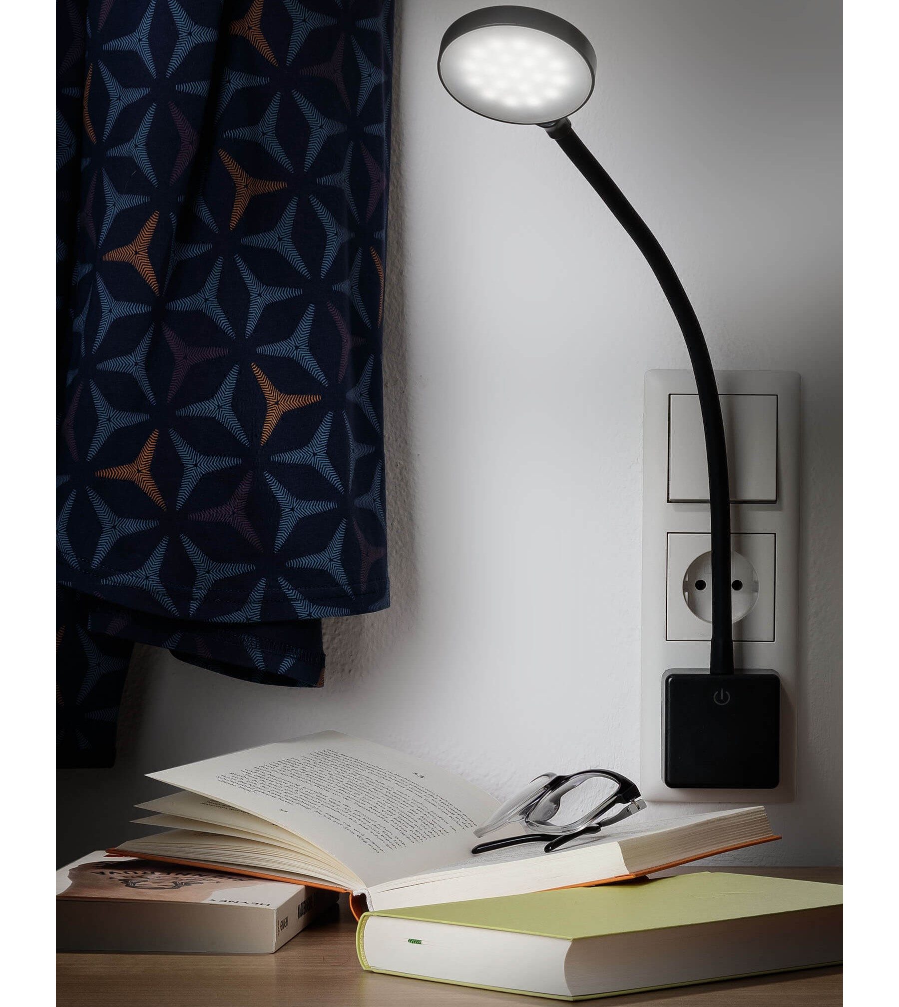 SEBSON LED Steckdosenleuchte LED Steckdosenlampe dimmbar und flexibel - 4W 290lm neutralweiß, LED fest integriert, neutralweiß