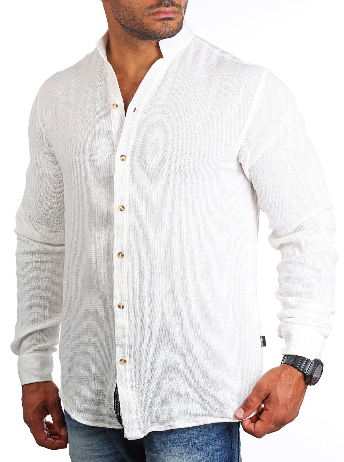 CARISMA Langarmhemd Herren Sommer Hemd trendig luftig grob gewebt retro Loo günstig online kaufen