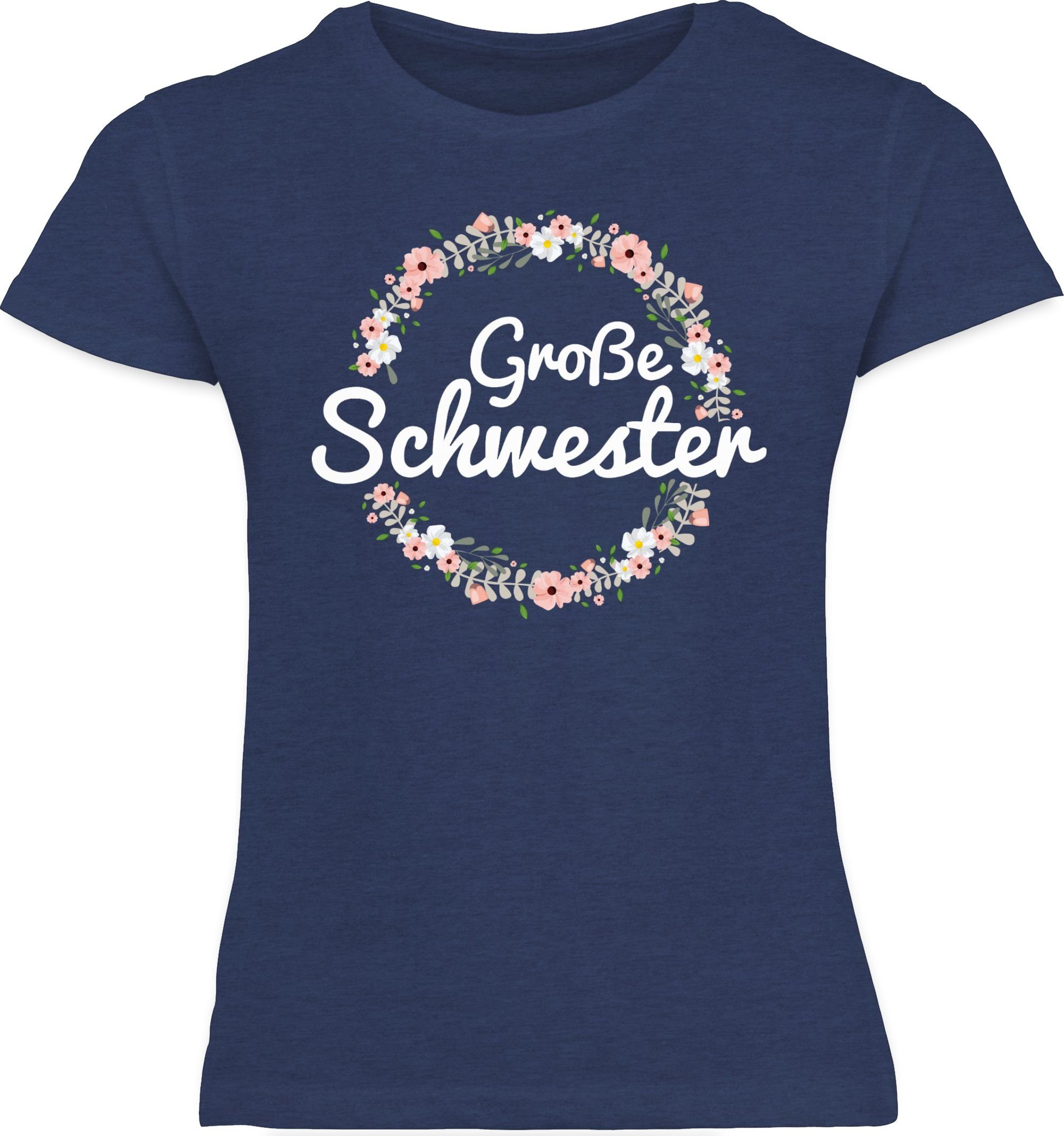 I Schwester Dunkelblau Geschenk Große Shirtracer T-Shirt Meliert Große 2 Schwester