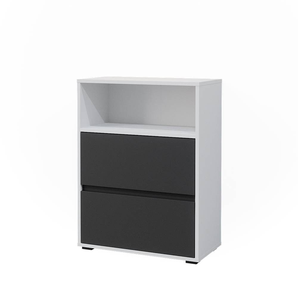 Vicco Midischrank Maltin, Weiß/Weiß, 60.2 x 78 cm mit zwei großen Schublade (1-St)