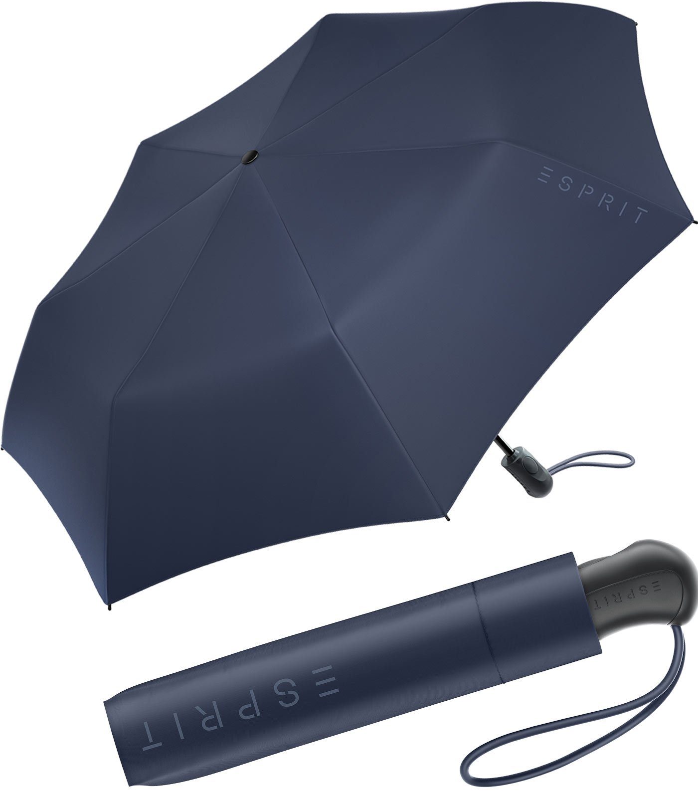 Esprit Taschenregenschirm Easymatic Light Schirm mit Auf-Zu Automatik, stabil und praktisch navy | Taschenschirme
