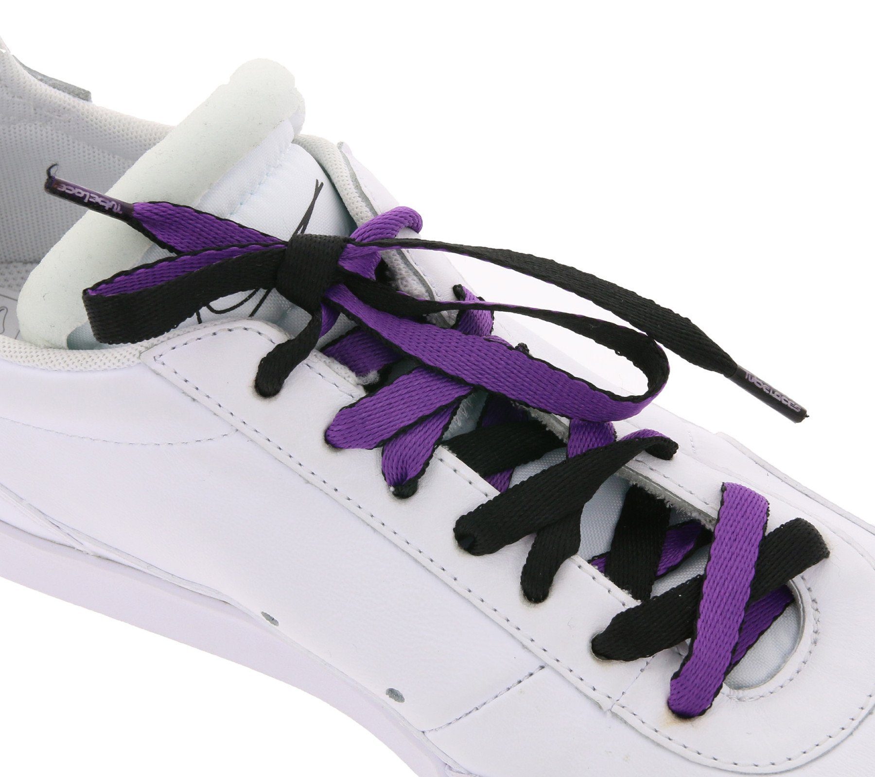 Tubelaces Schnürsenkel TubeLaces Schwarz/Violett Schnürbänder Schnürsenkel Schuhe trendige Schuhbänder