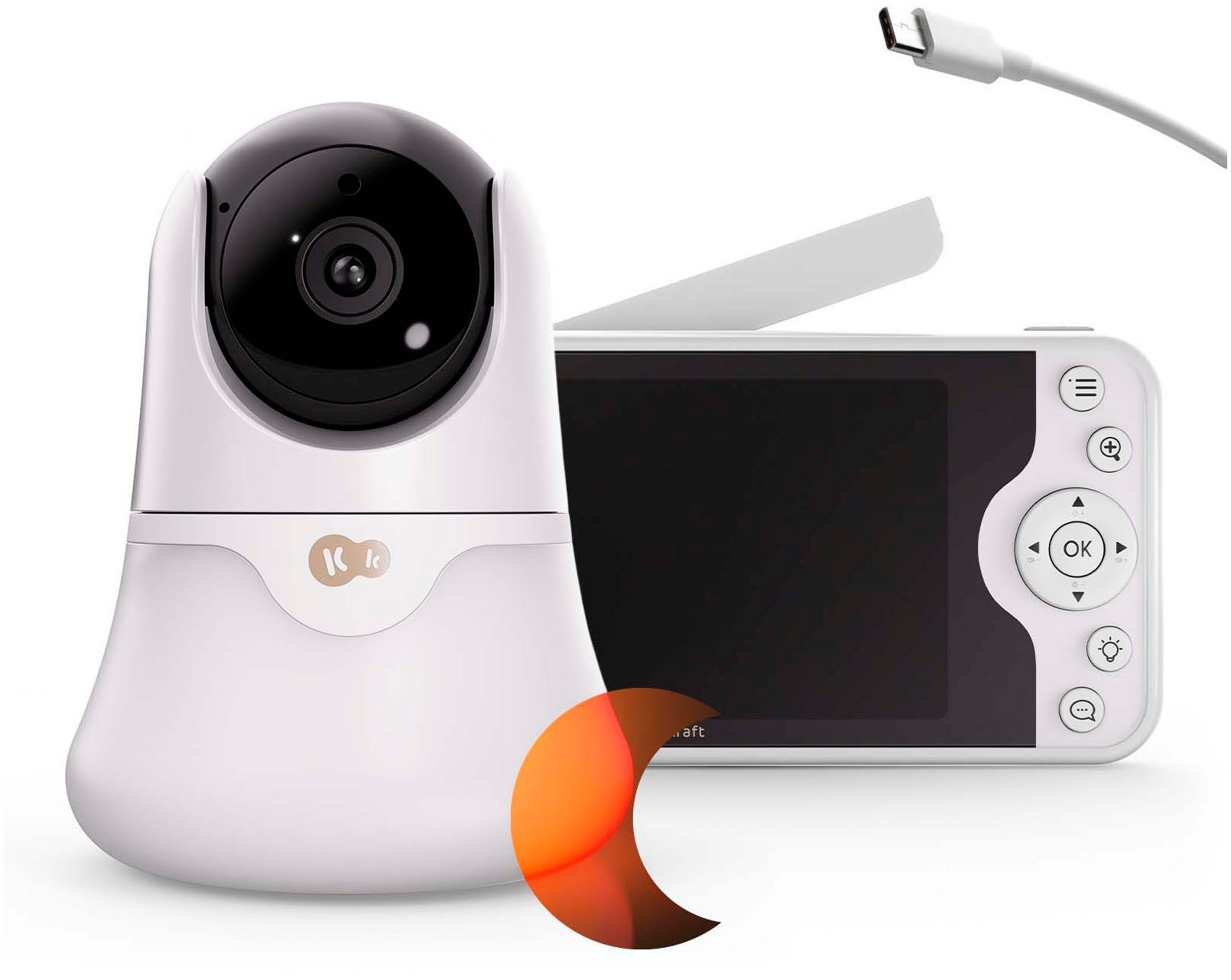 Kinderkraft Video-Babyphone NITEEYE GLOW, Set, 2-tlg., mit Nachtlicht
