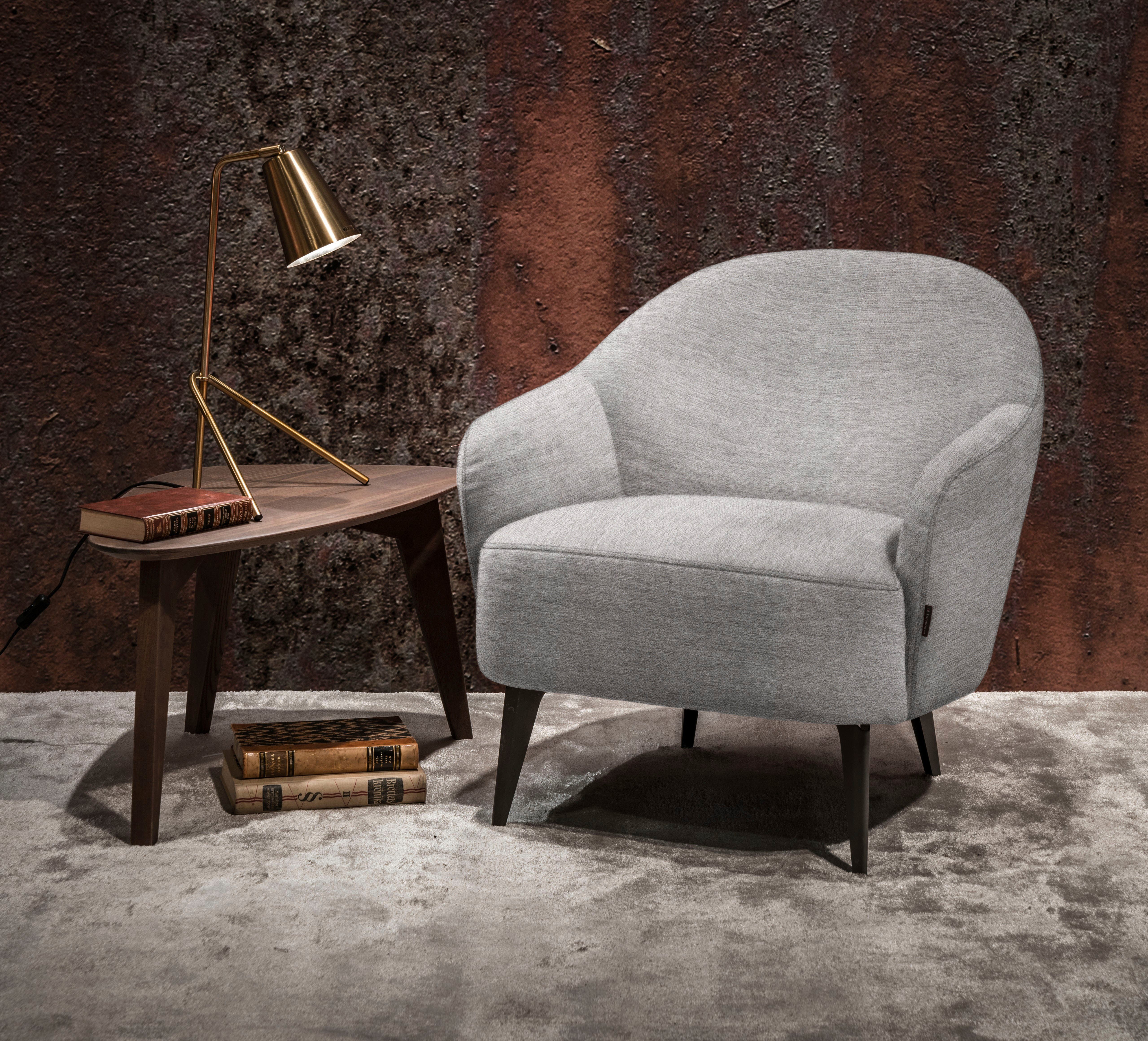 furninova Sessel Paloma, mit Chromfuß, im skandinavischen Design hellgrau