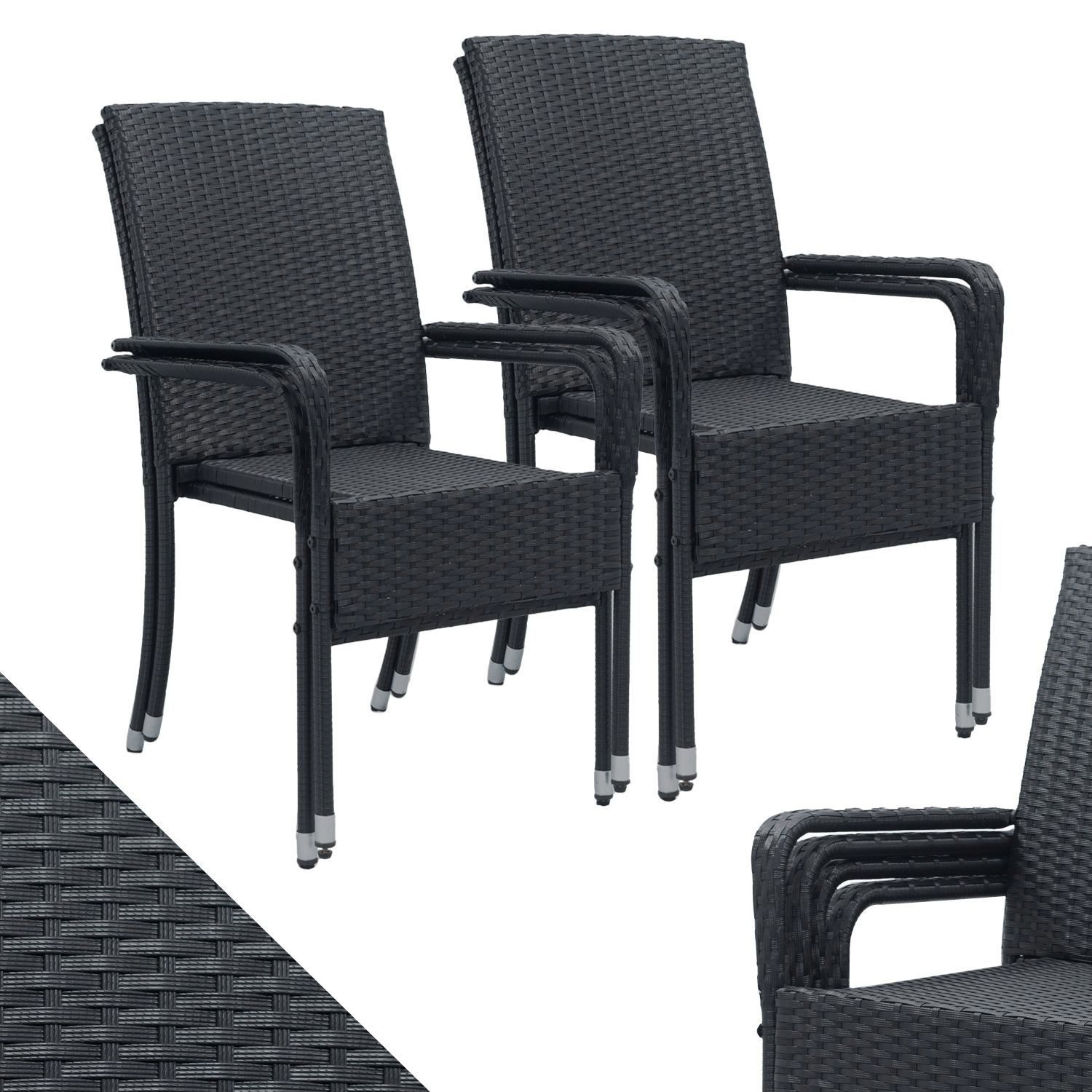 Juskys Gartenstuhl Yoro (4 St), stapelbar, günstig online kaufen