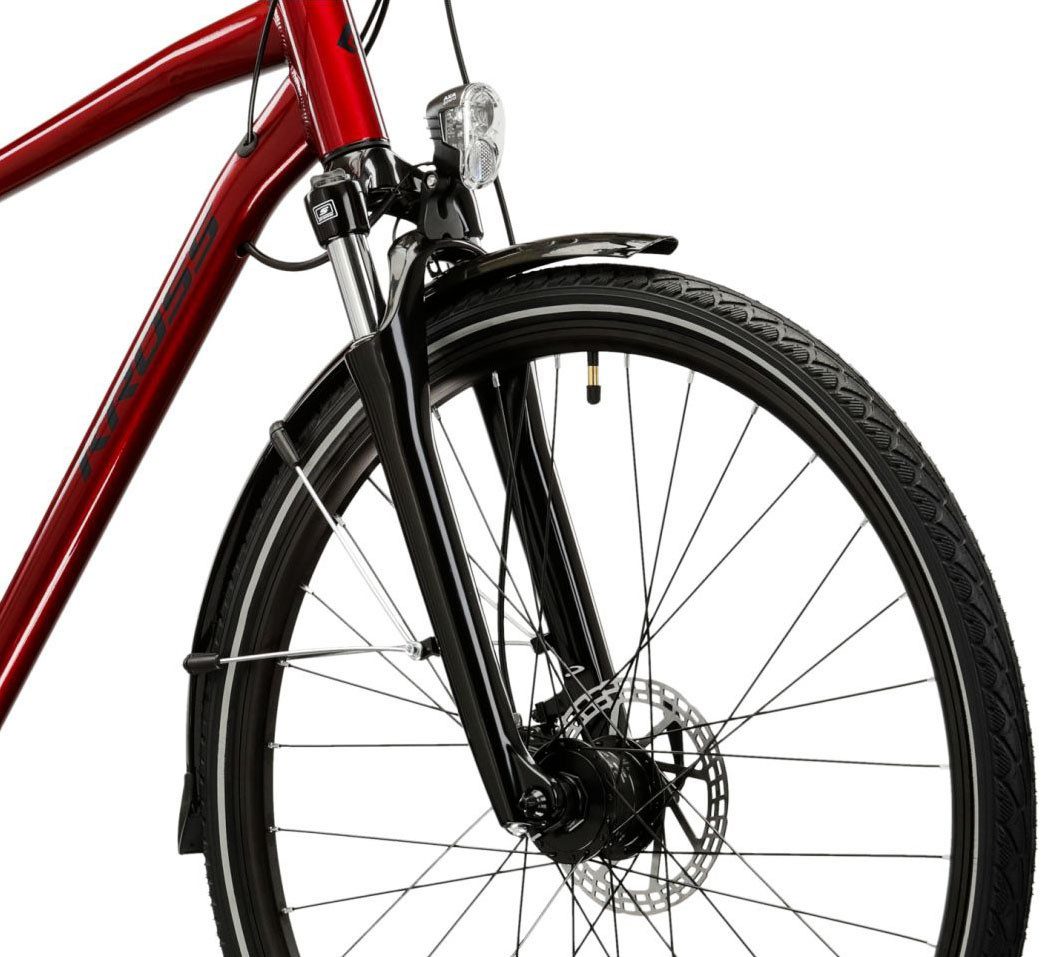 Kross Trekking Bike Men's Trekking Bike 28" Trans 4.0 Red 24 Gears, 24-Speed ​​Shimano ACERA M3020 Derailleur, Derailleur Gears