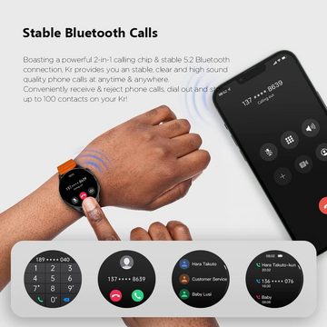 Kieslect Smartwatch (1,43 Zoll, Android, iOS), Damen Herren mit Bluetooth-Anruf, Amoled Display Smartwatch IP68 SpO2