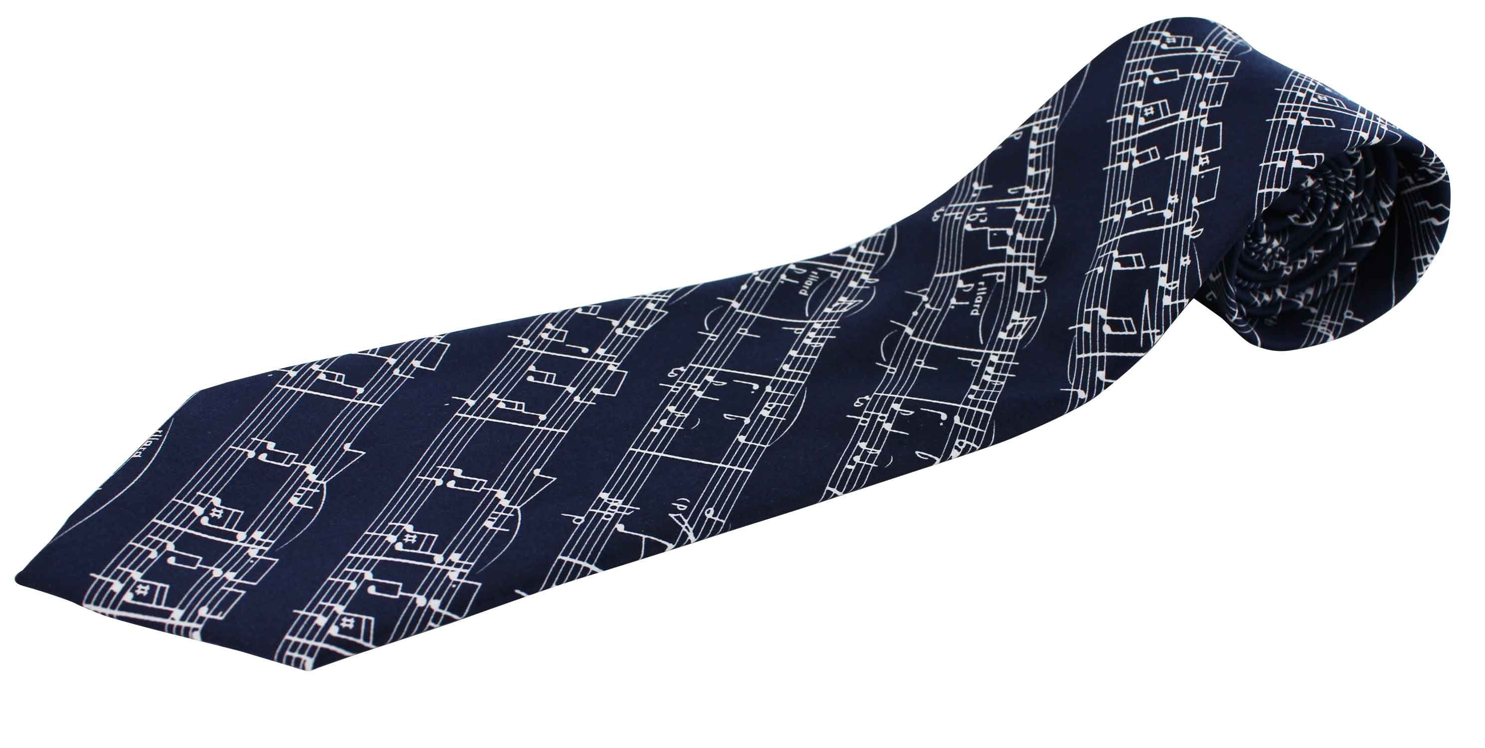 mugesh Krawatte Musiker dunkelblau Notenlinien Krawatte für