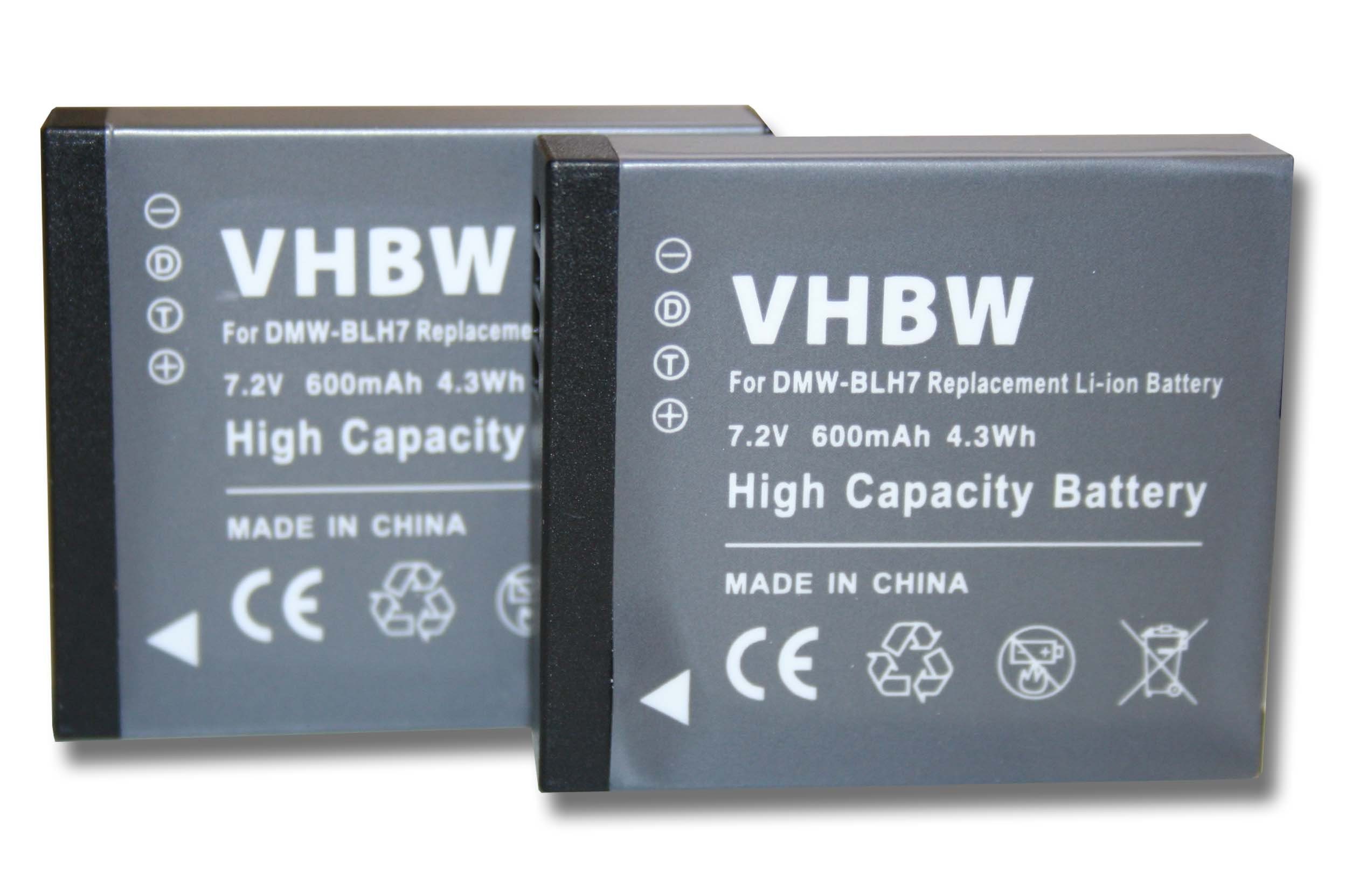 vhbw Kamera-Akku Ersatz für Baugleiche Originalteilebezeichnung Panasonic DMW-BLH7, DMW-BLH7E, DMW-BLH7PP für Kamera / Foto Kompakt (600mAh, 7,2V, Li-Ion) 600 mAh