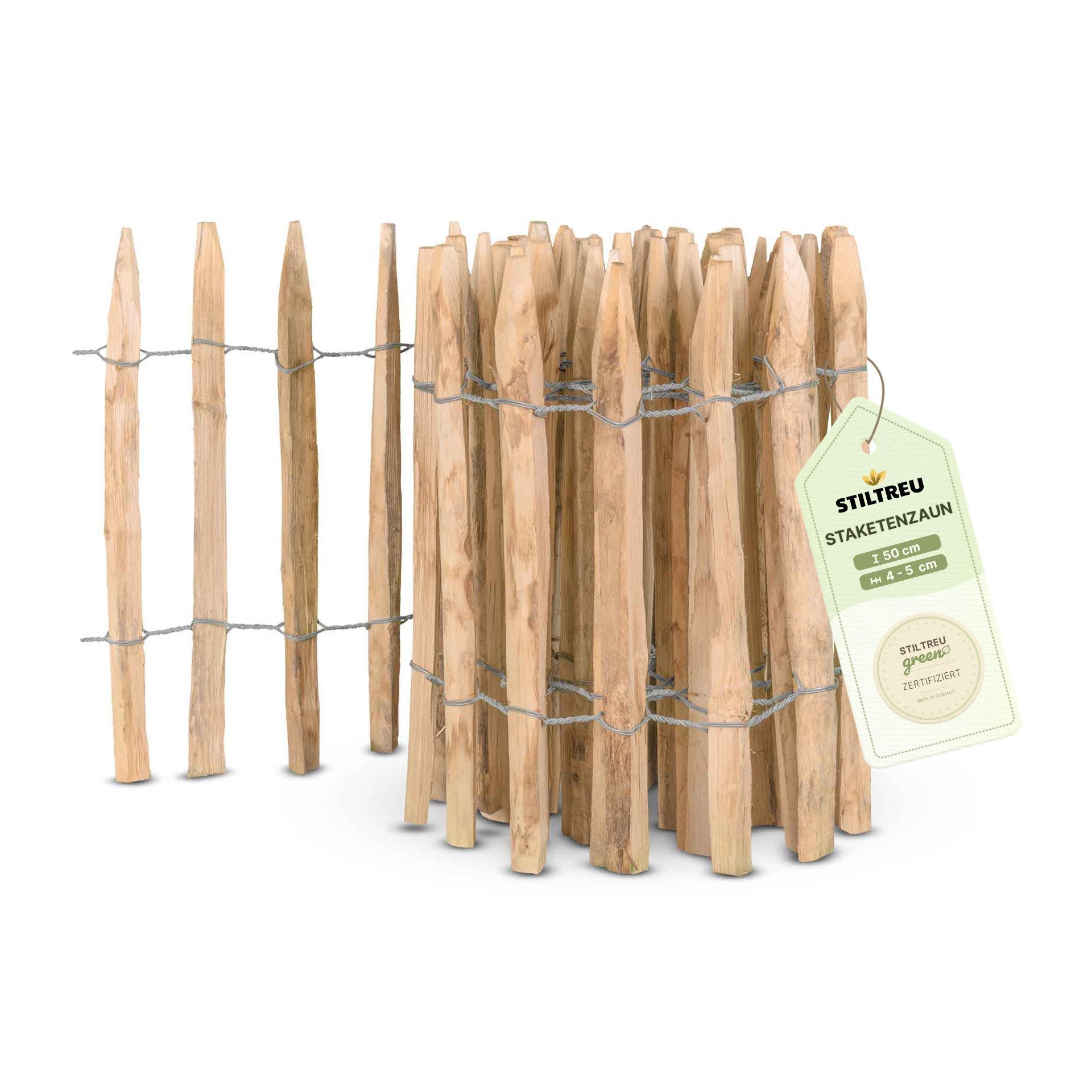 STILTREU Staketenzaun Franz. Premium Staketenzaun Kastanie 5 m, Höhe 50 cm, günstig online kaufen