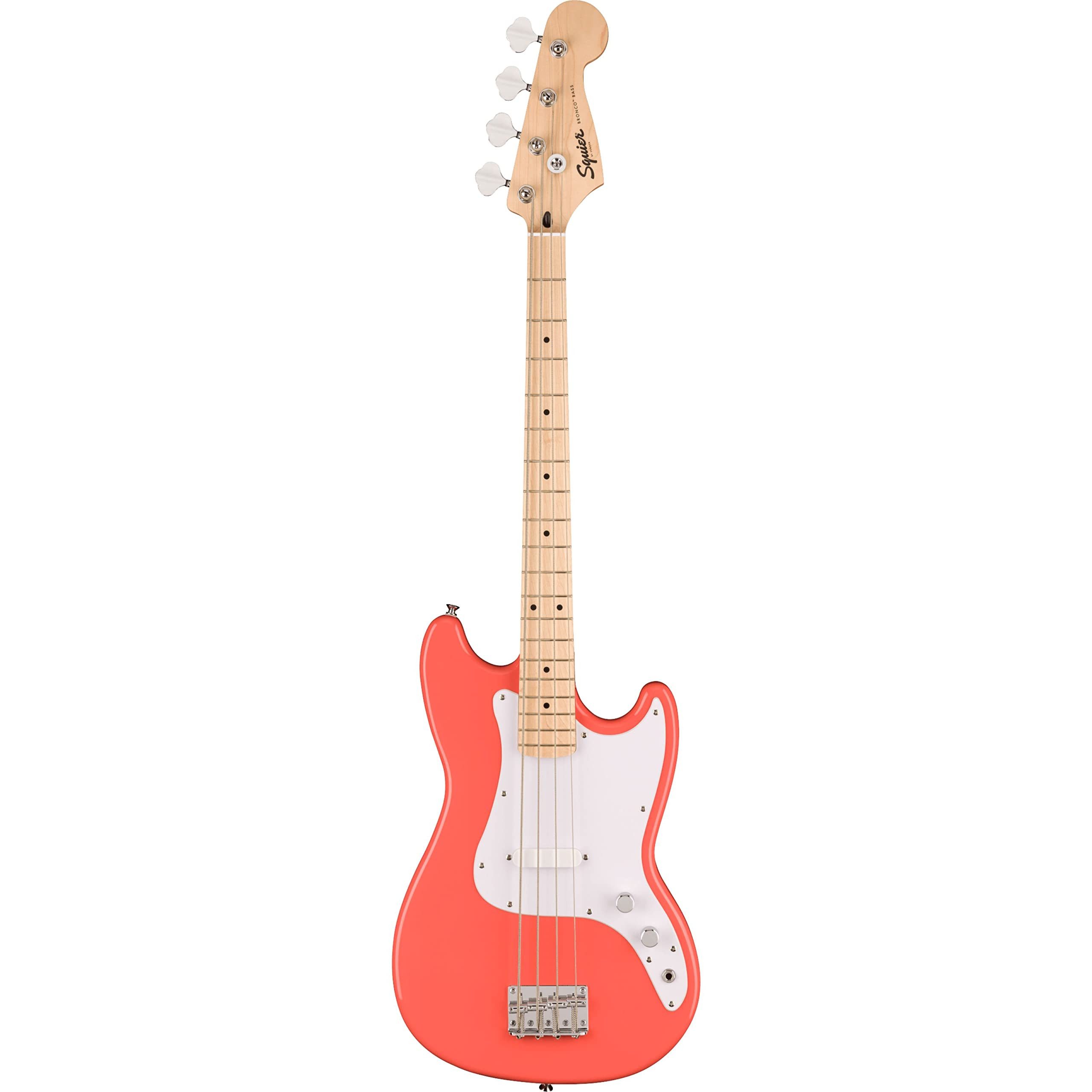 Squier E-Bass, E-Bässe, 4-Saiter E-Bässe, Sonic Bronco Bass MN Tahitian Coral - E-Bass