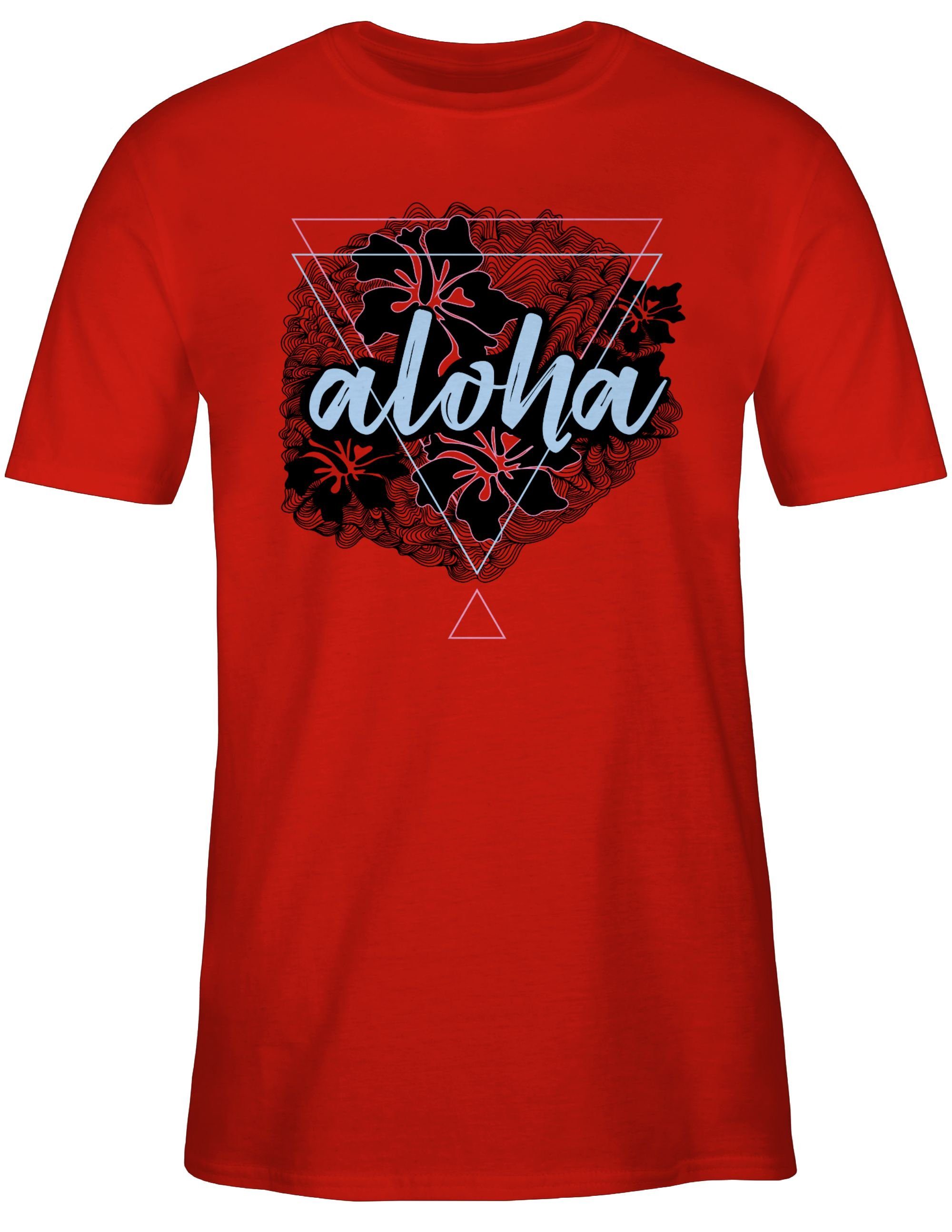Shirtracer Aloha Rot 2 T-Shirt Herren Sommerurlaub