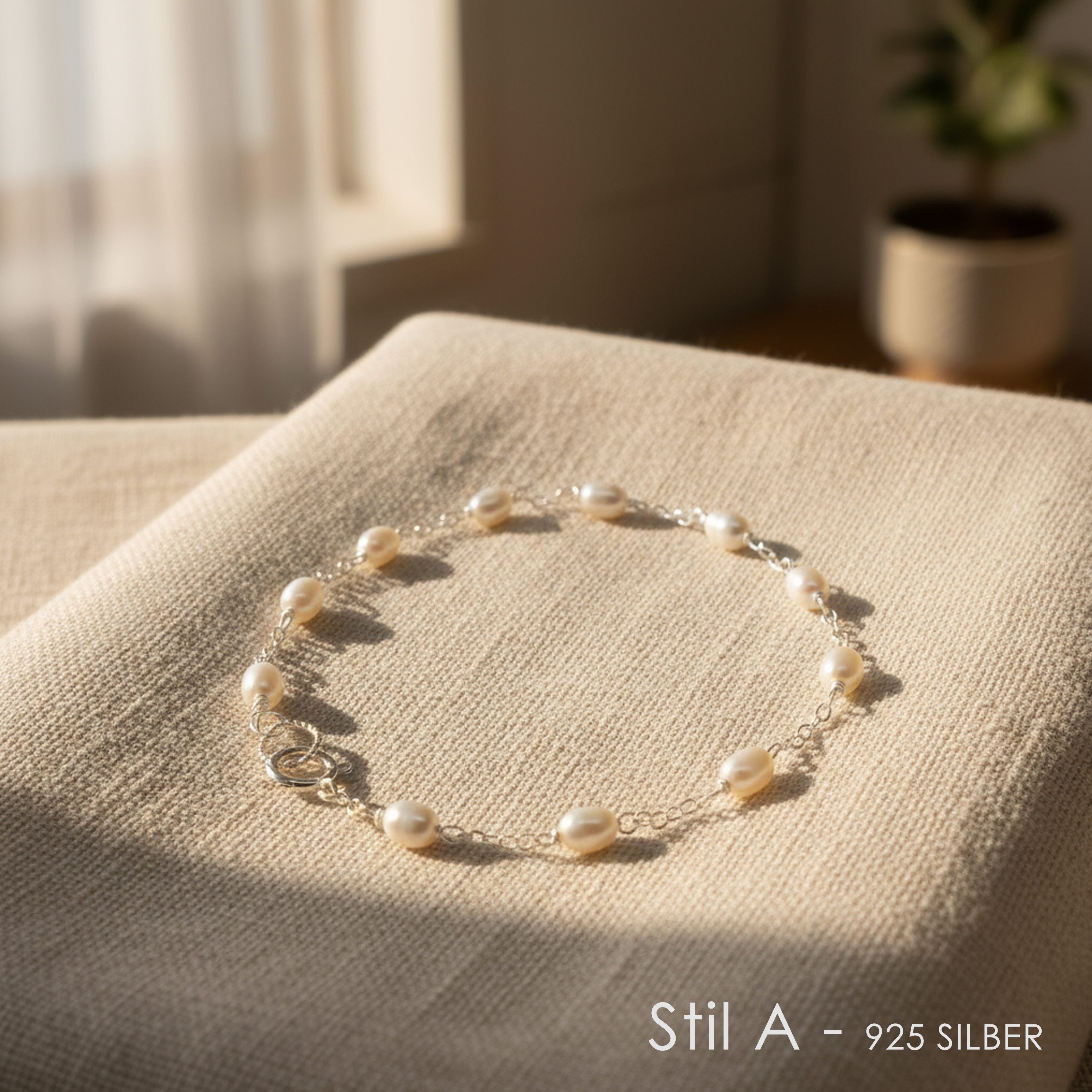 GOLDEN Perlenarmband 14K Gold gefüllt mit Süßwasserperlen Armband, zierliches Goldarmband