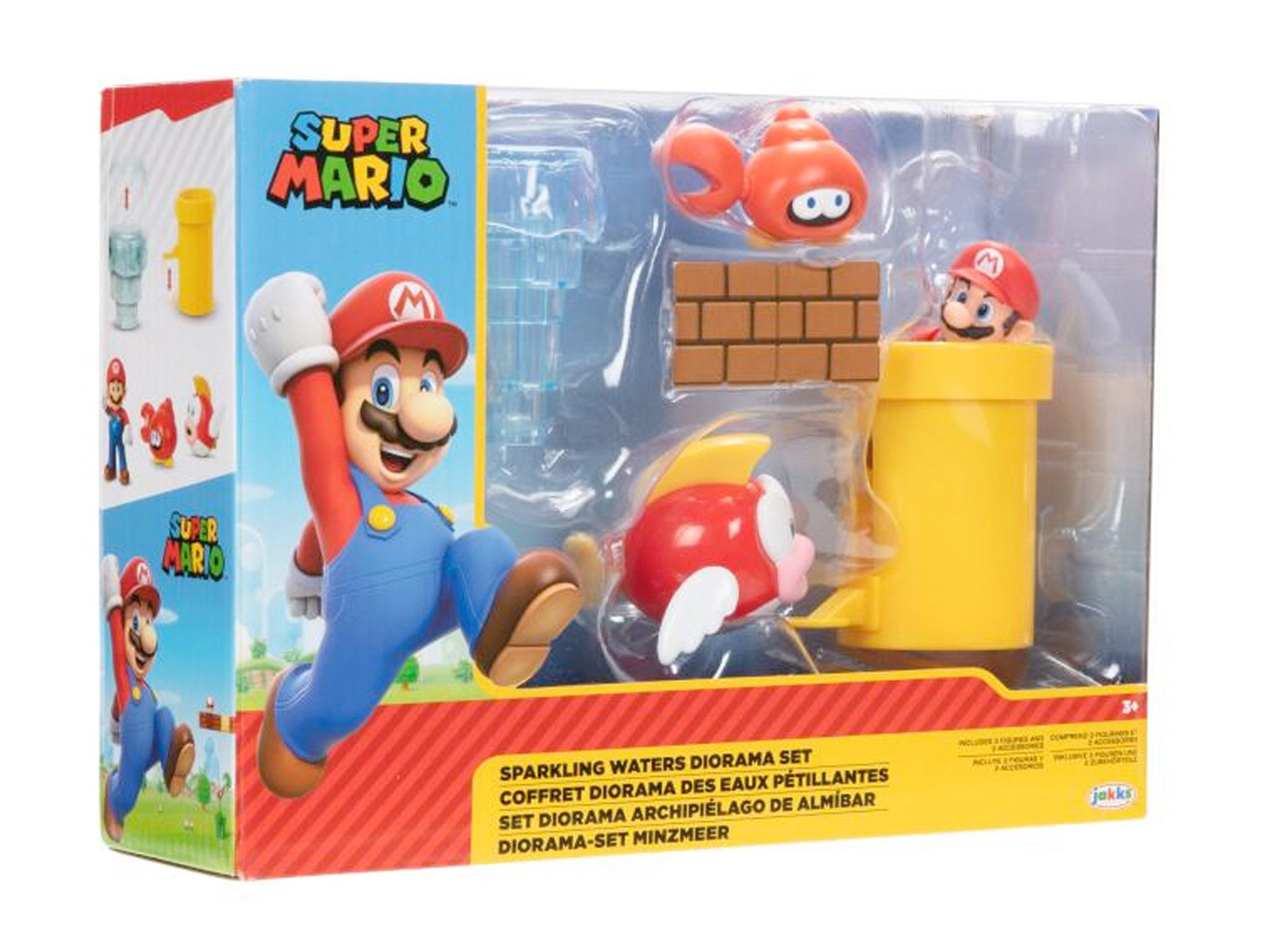 Super Mario Actionfigur Nintendo Super Mario Sparkling Waters Diorama Spielset, 6,5 cm, (5-tlg)