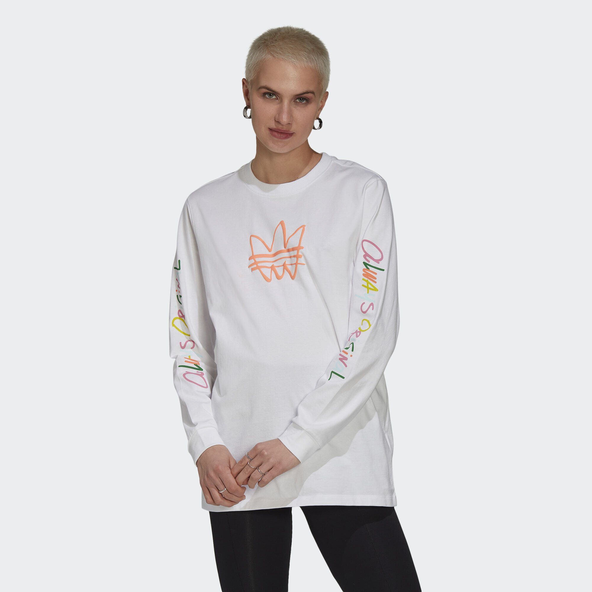 adidas Originals T-Shirt ALWAYS ORIGINAL LONGSLEEVE White GRAPHIC