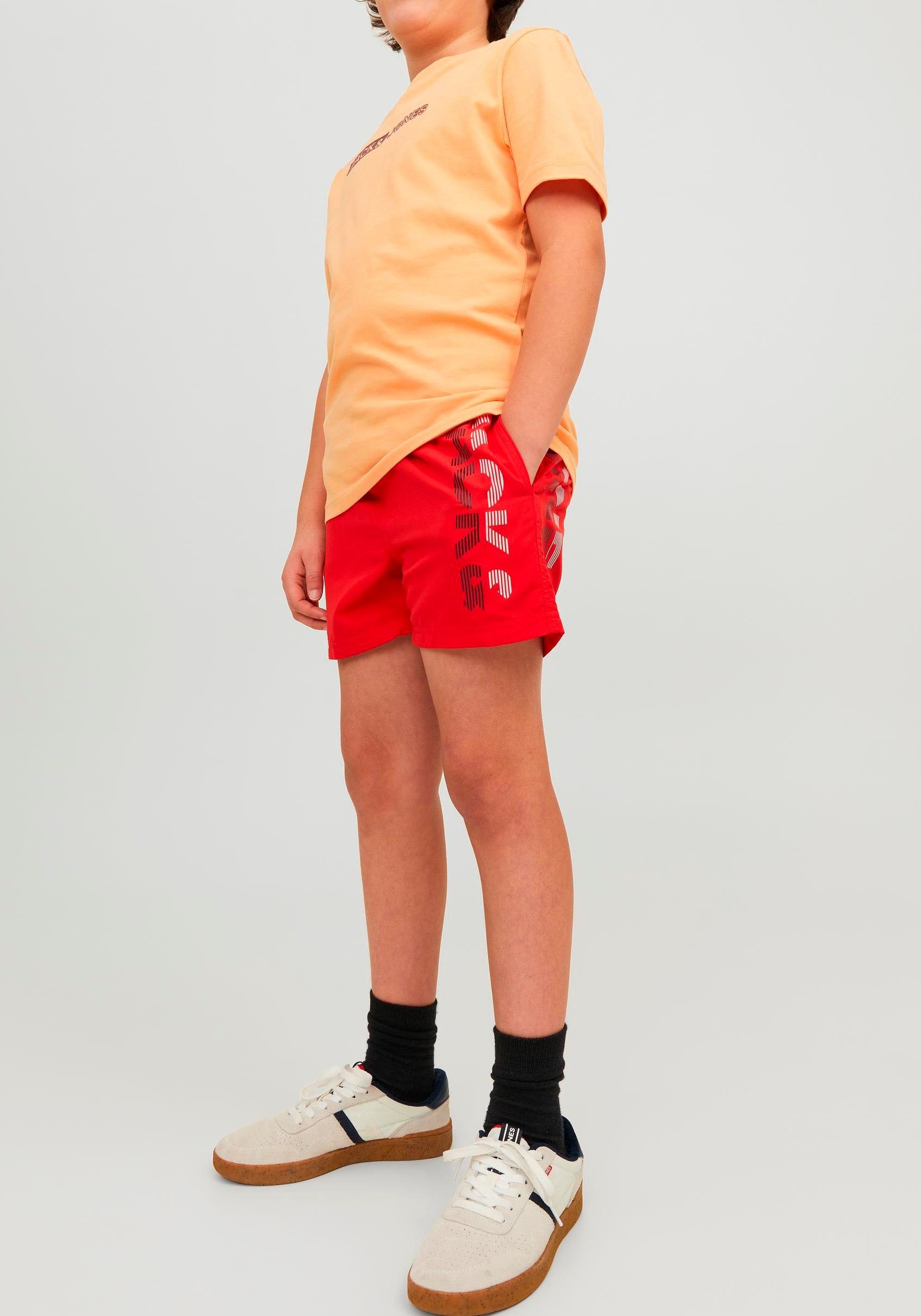 Jack & Jones Junior Badeshorts SPICELOGO JNR JPSTFIJI LY Chinese Red JJSWIM SN