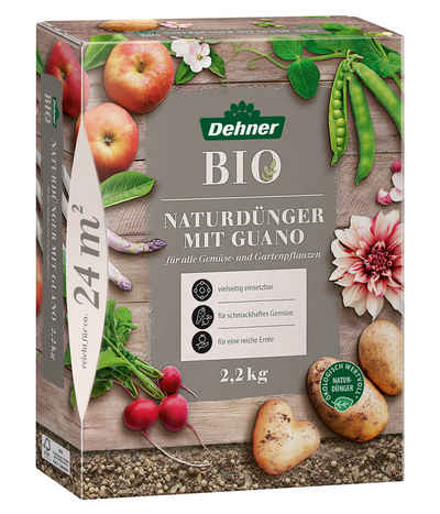 Dehner Gartendünger mit Guano für Gemüse/Gartenpflanzen ökologisch wertvoll, NPK-Dünger, ökologisch wertvoll, organisch mineralisch