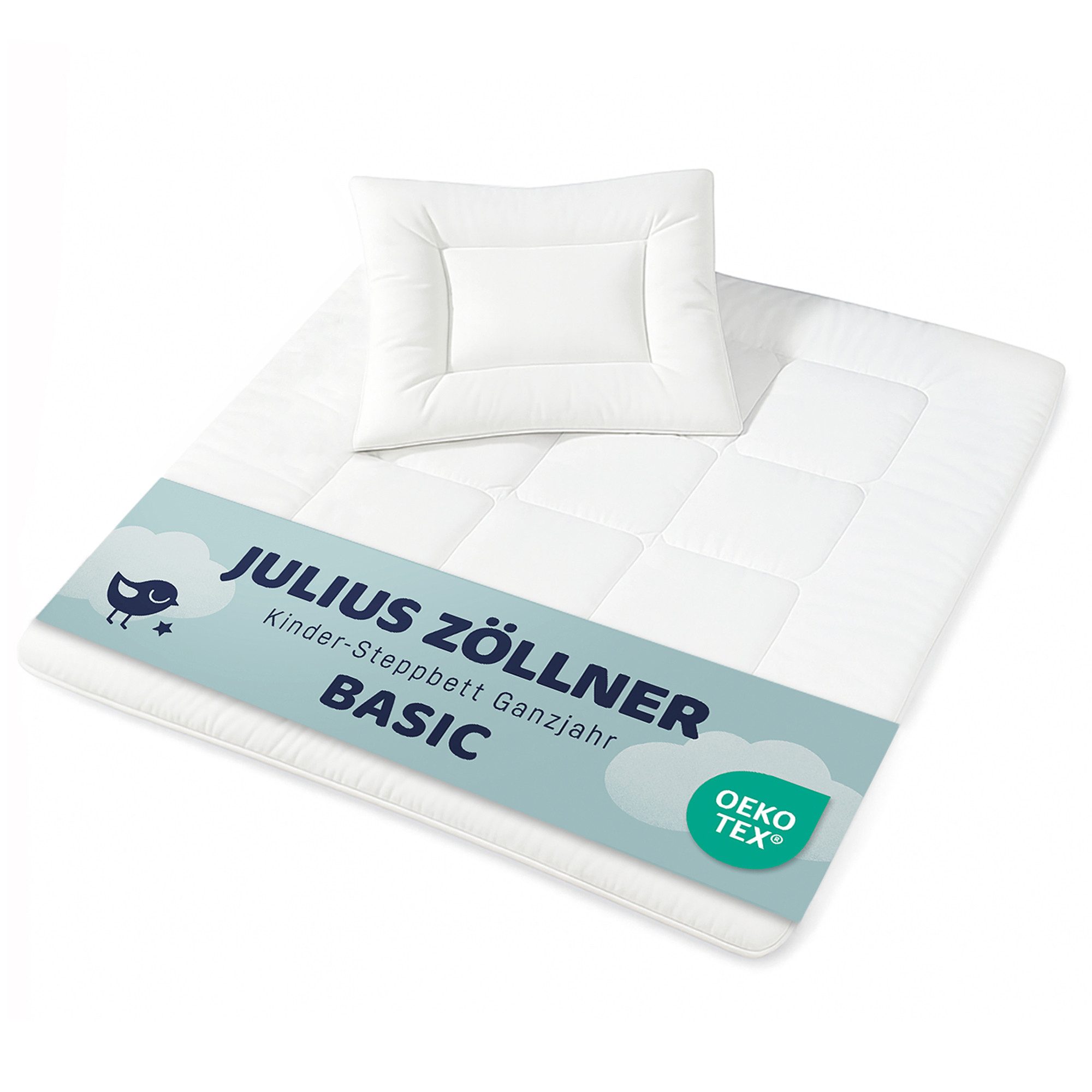 Julius Zöllner Kindersteppbett + Kopfkissen Basic, Füllung: 100% Polyester, für das ganze Jahr