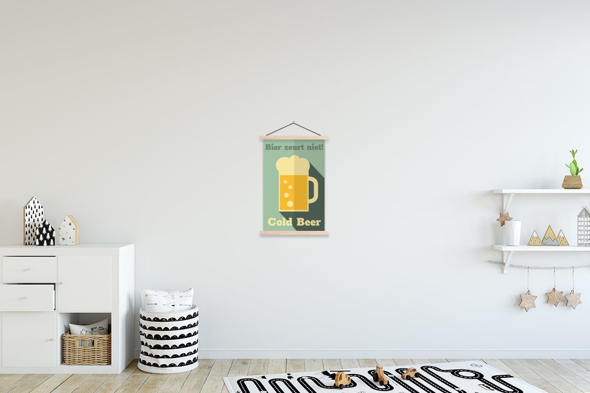 MuchoWow Poster Mancave - Bier - Bier nörgelt nicht - Kneipe - Cafe, (1 St), Posterleiste, Textilposter für Wohnzimmer, Bilderleiste, Magnetisch