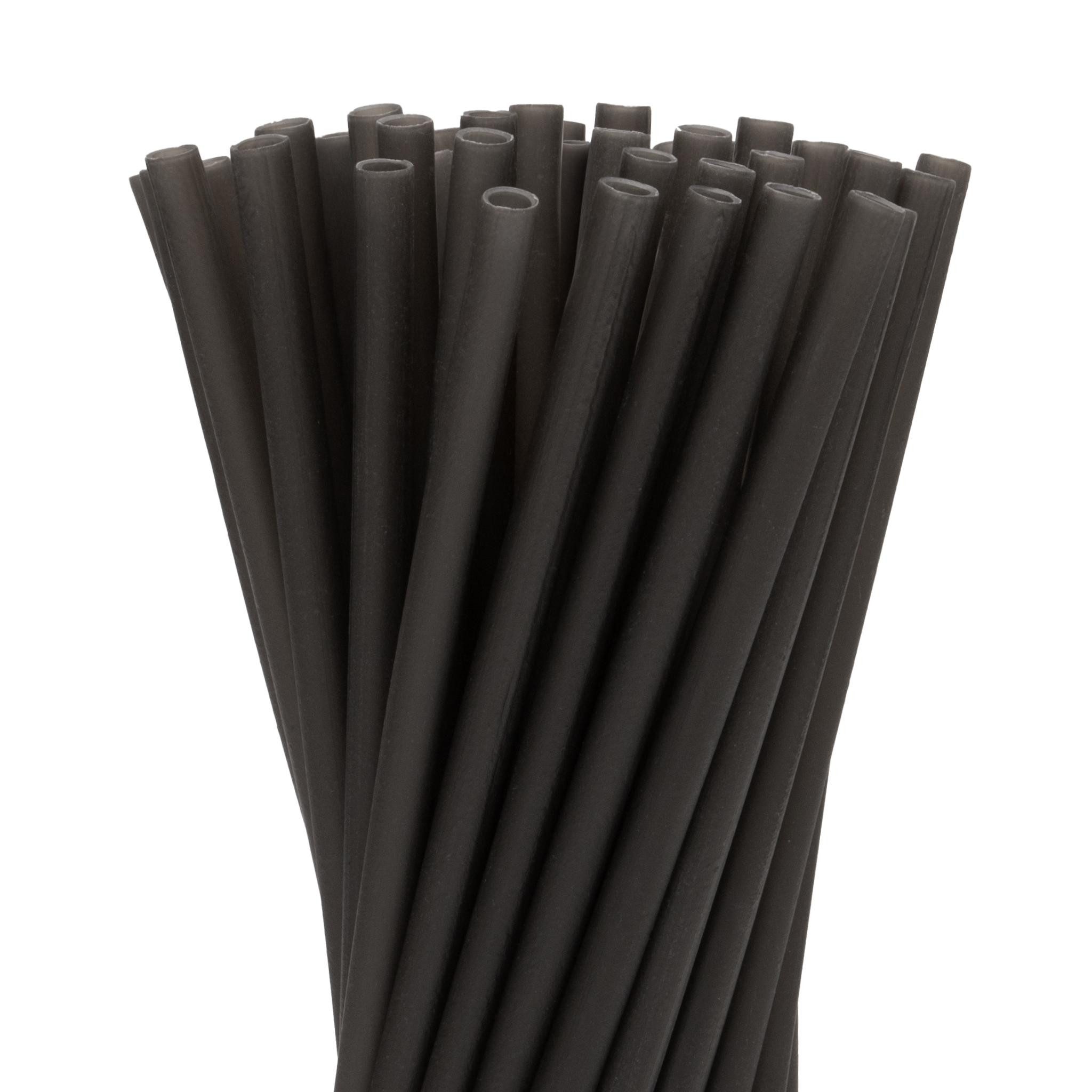 wisefood Trinkhalme 50-tlg., Essbare Reisstrohhalme, schwarz, Ø 0,8 x 25 cm, (50-tlg)