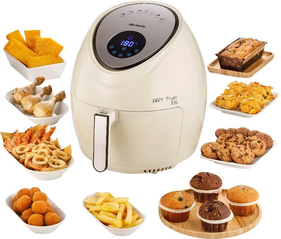 Ariete Heißluftfritteuse 4618CR Airy Fryer XXL creme, 1800 W, 7 voreingestellte Programme, Temperatur von 80° C bis 200° C