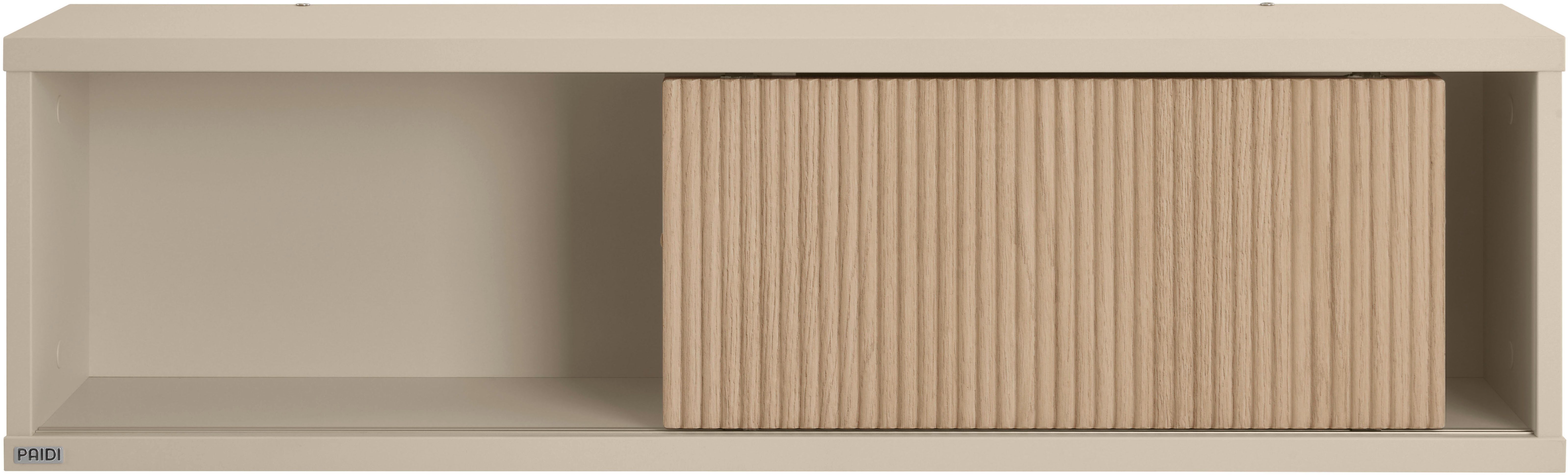 PAIDI Wandregal JONTE in Beige mit Schiebetür & 2 Fächern, Hängeregal, 20 Kg Tragkraft, Wandboard