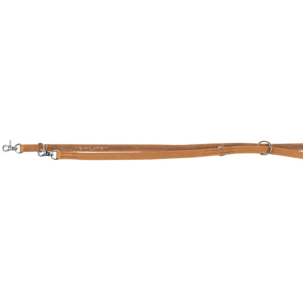 TRIXIE Hundeleine Rustic Fettleder-Verlängerungsleine Heartbeat - braun - 2,00 m/20 mm, Leder