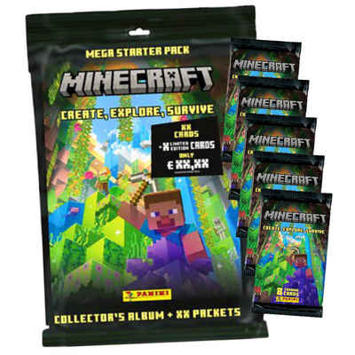 Panini Sammelkarte Panini Minecraft 3 Karten - Create Explore Survive Trading Cards (2023, Sammelkarten