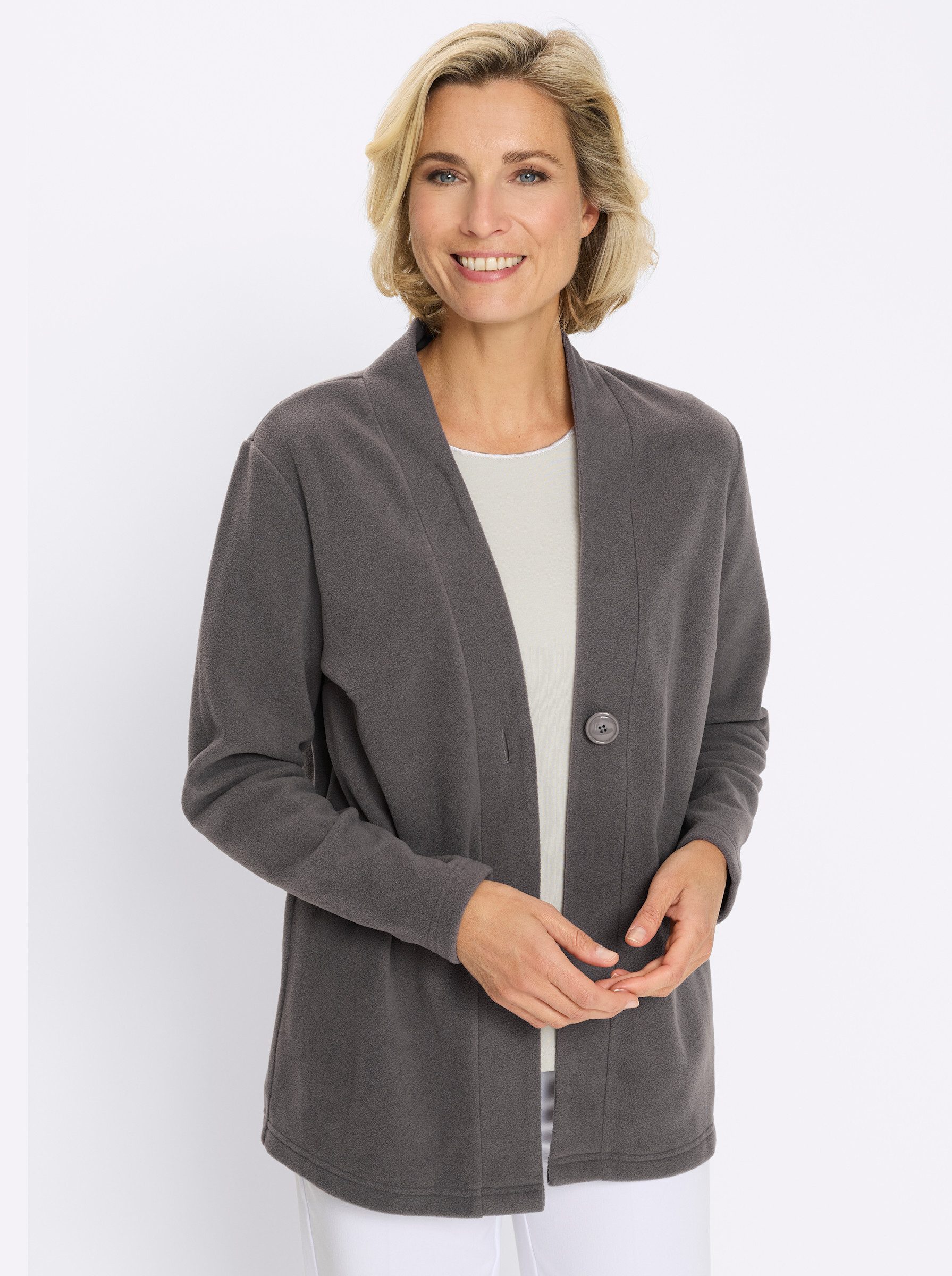 Sieh an! Fleecejacke Fleece-Jacke Langarm