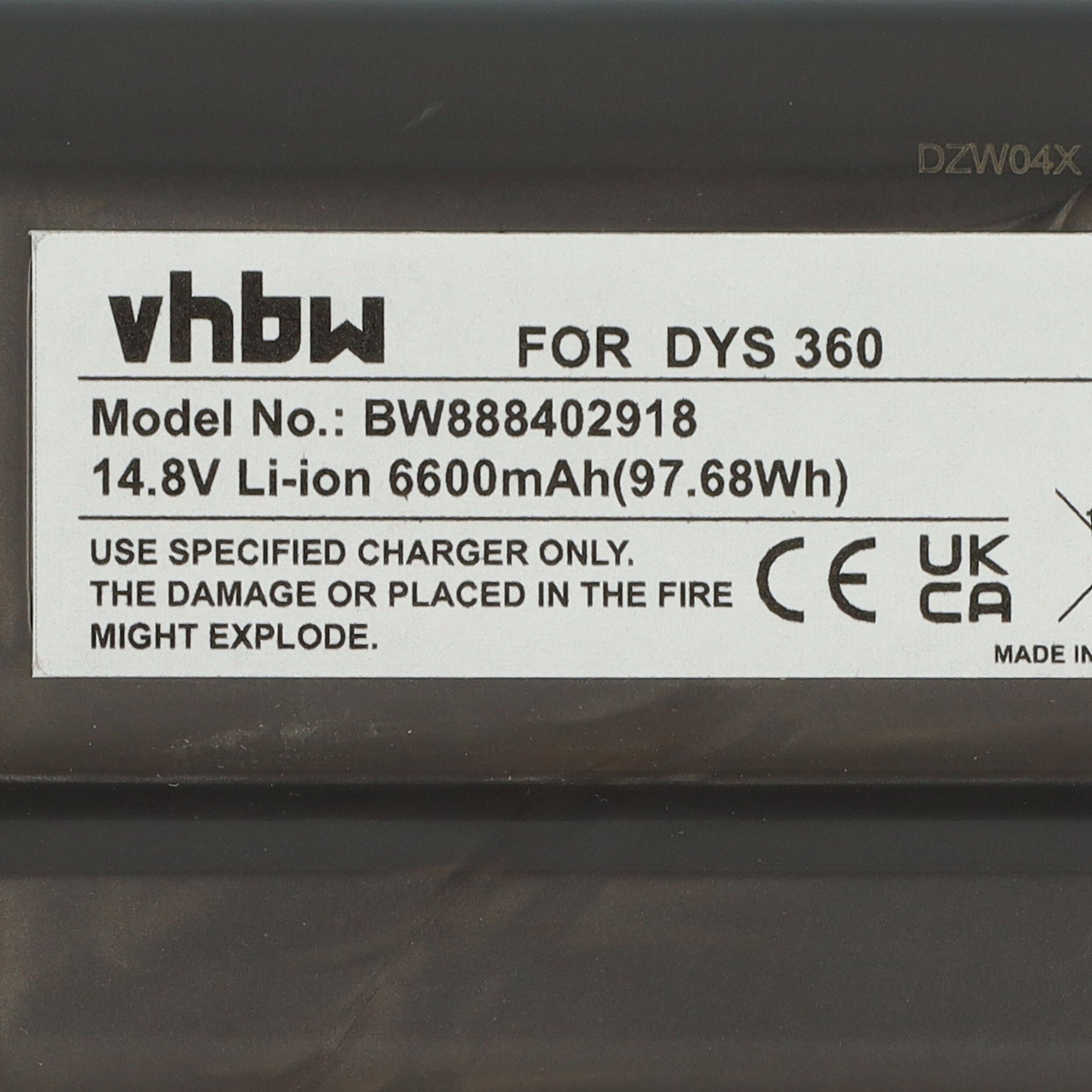 kompatibel vhbw 6600 Staubsauger-Akku Li-Ion Heurist, V) 360 360 Dyson mAh Eye mit RB01 (14,8