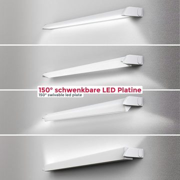 B.K.Licht LED Unterbauleuchte Küchenleiste Weiß 450lm 2700-4000K Schwenkbar - BKL1212, LED fest integriert, Extra-Warmweiß, Neutralweiß, Schrankleuchte Schranklampe 55,7 x 6,1 x 2,4 cm 8W