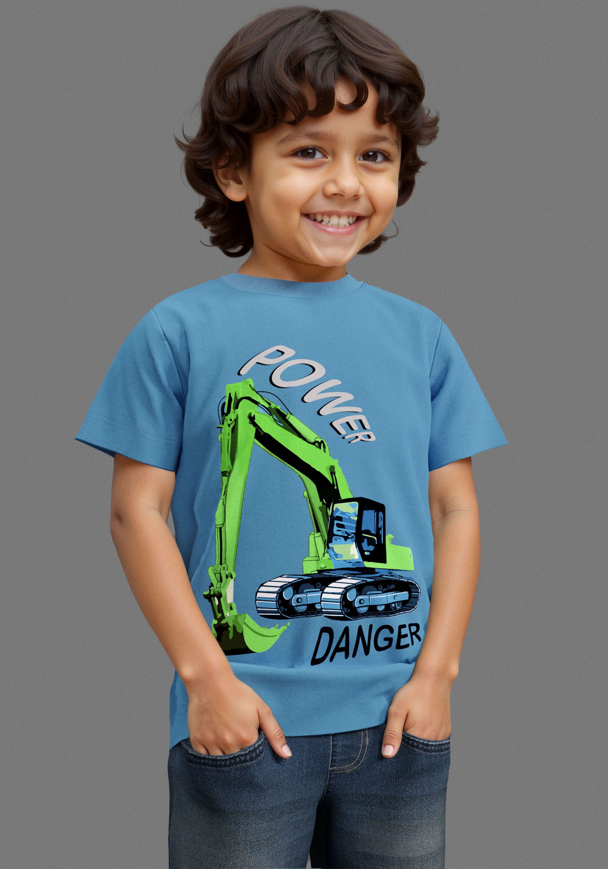 KIDSWORLD T-Shirt BAGGER lässiger Kran-Print