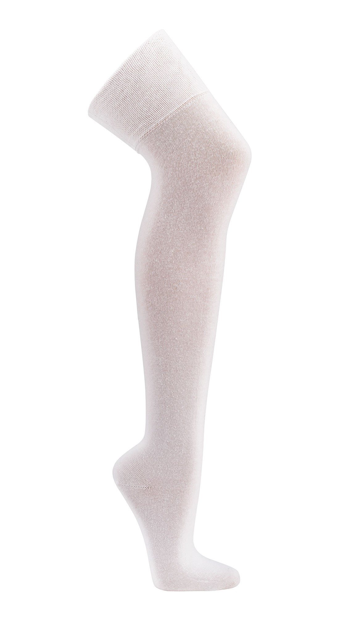 TippTexx 24 Overknees 1 Paar Overknees Überkniestrümpfe uni / geringelt für alle Damengrößen (1 Paar) Geringelt & Uni, sehr beliebt für Karneval & Fasching