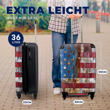 MuchoWow Handgepäckkoffer Verrostete Flagge der Vereinigten Staaten, 4 Rollen, Reisetasche mit rollen, Handgepäck für Ferien, Trolley, Reisekoffer