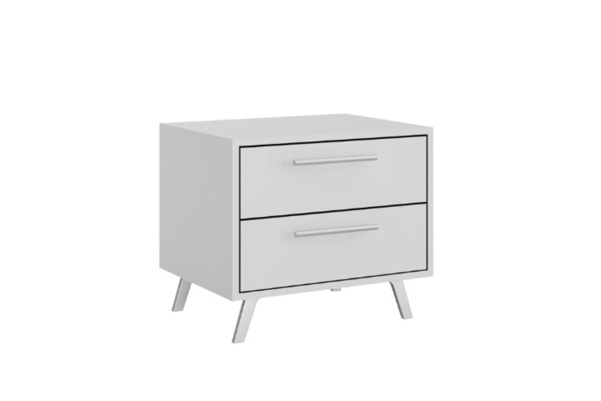 Deine Möbel 24 Nachttisch LABOO Nachtkommode 2 Schubladen, Metallfüßen und Griffen, modern (Set, 1-St., ideal für Ihr Schlafzimmer, LABOO - Kollektion), in Weiß matt / Graphit / Eiche Sonoma / Eiche Wellington