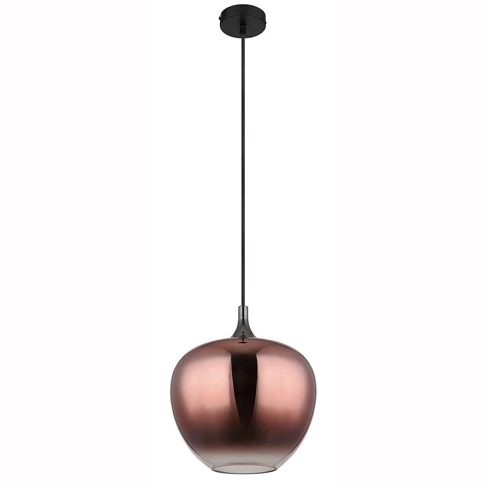GLOBO LIGHTING Pendelleuchte, Leuchtmittel nicht inklusive, Esszimmerleuchte Hängelampe Pendelleuchte Glas kupfer schwarz matt